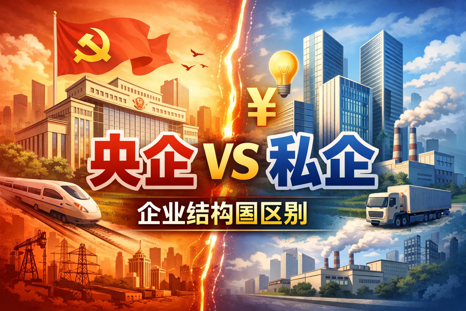 央企私企企业结构图区别