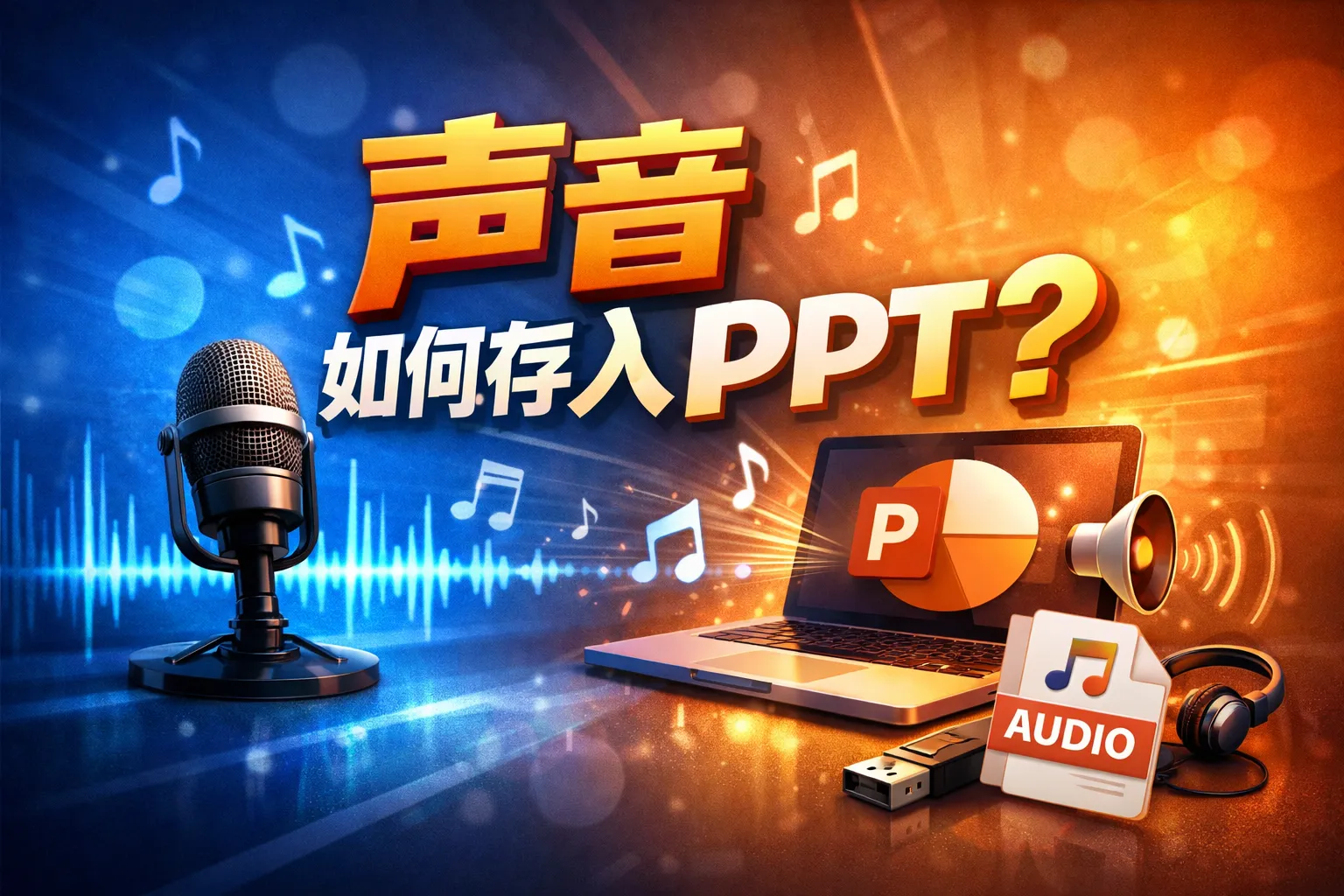 声音如何存入ppt