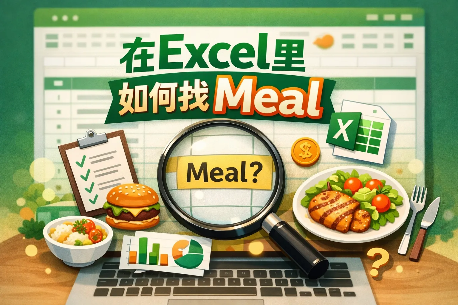 在excel里如何找meal