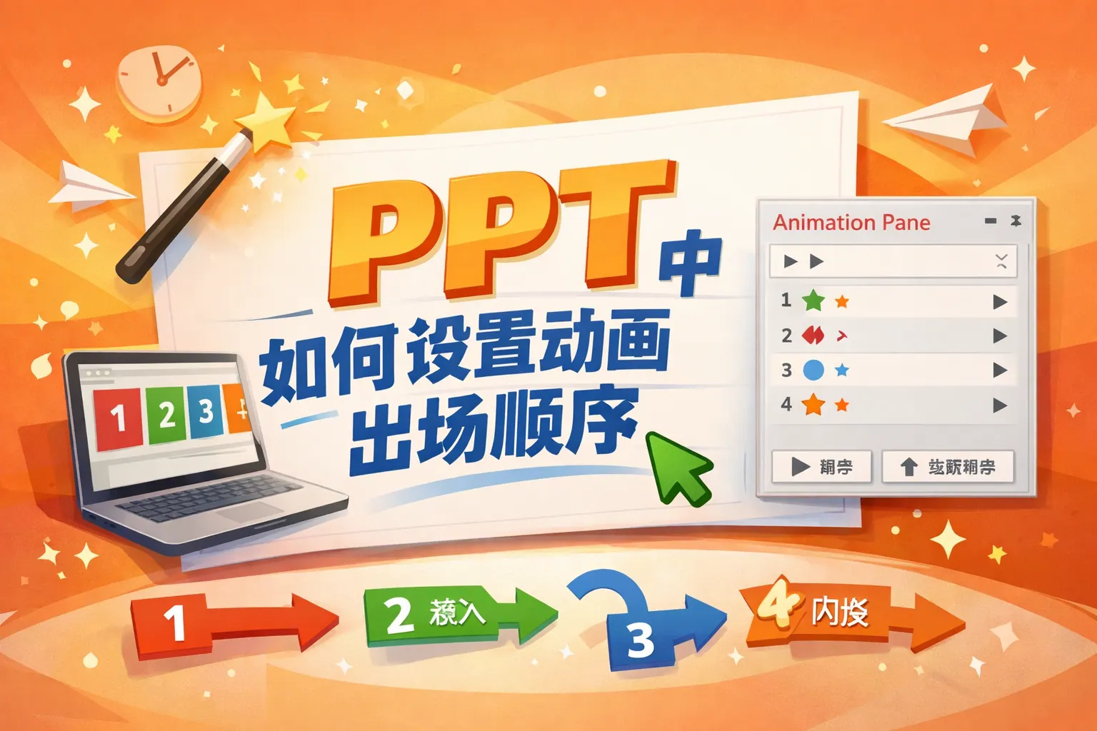 ppt中如何设置动画出场顺序