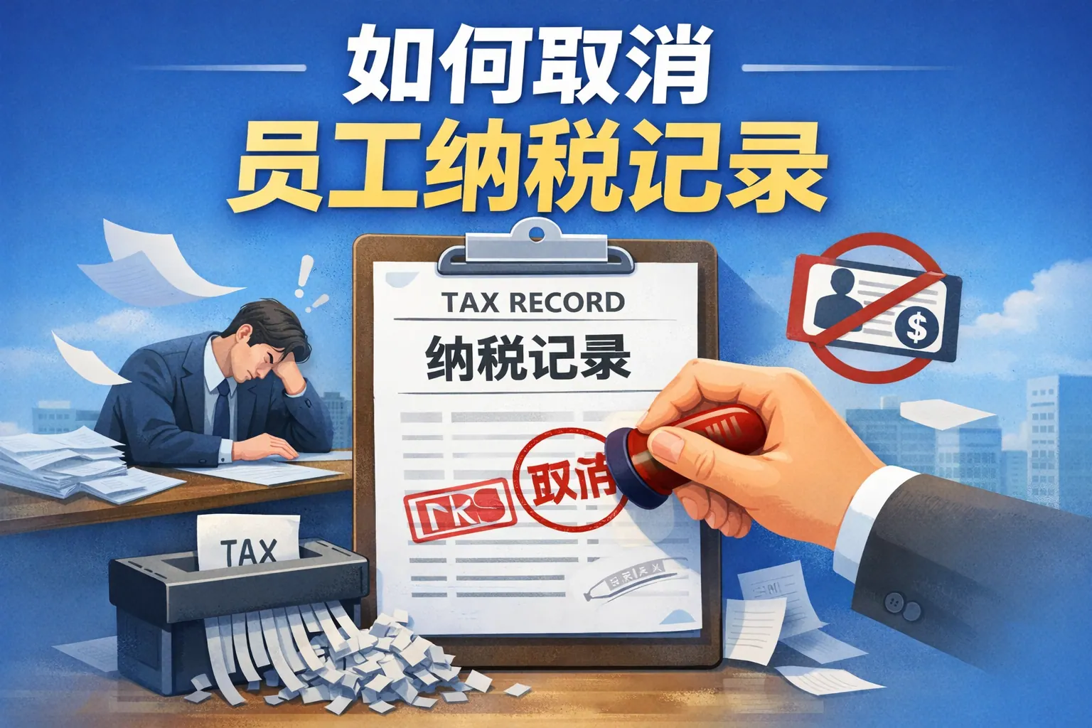如何取消员工纳税记录