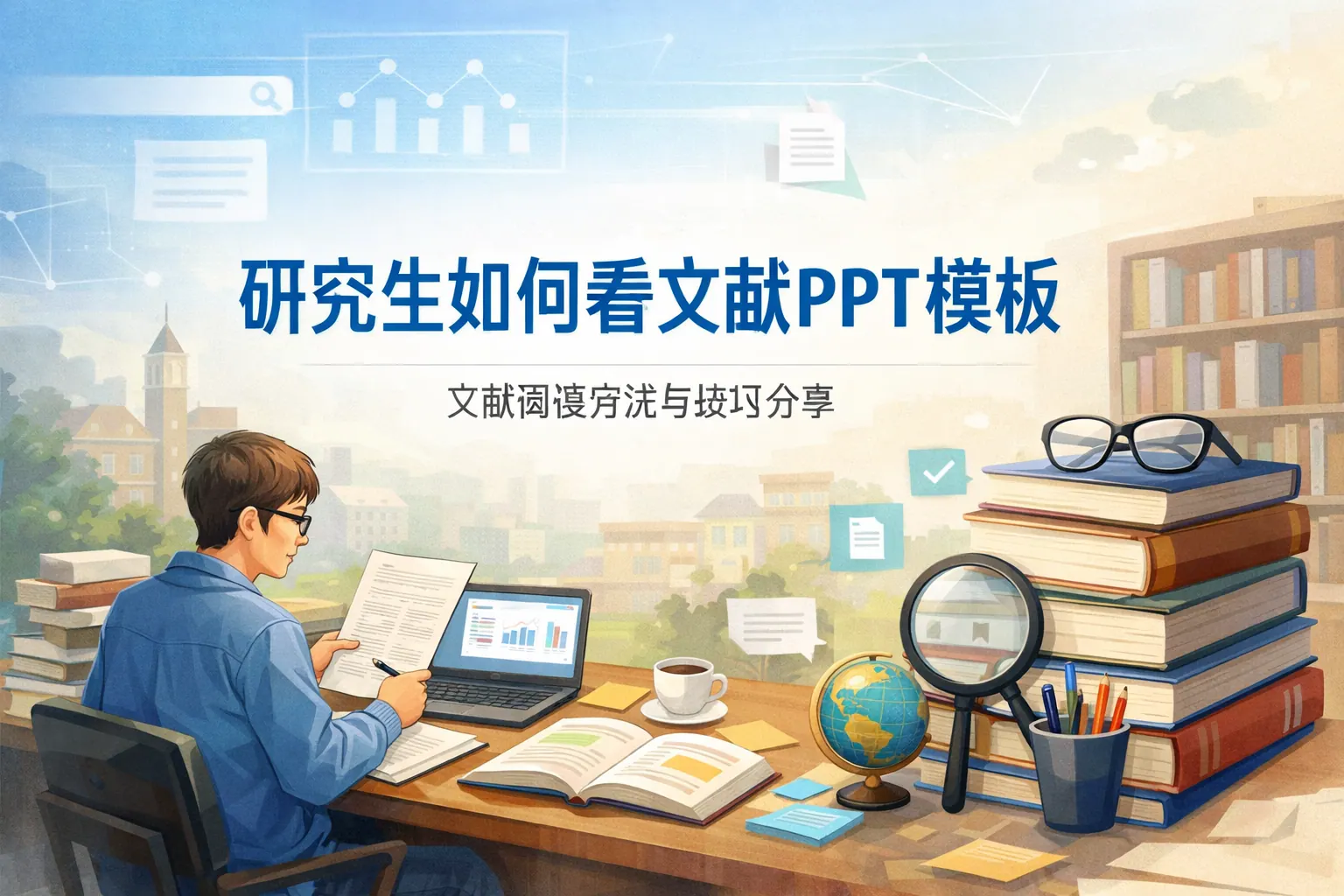 研究生如何看文献ppt模板