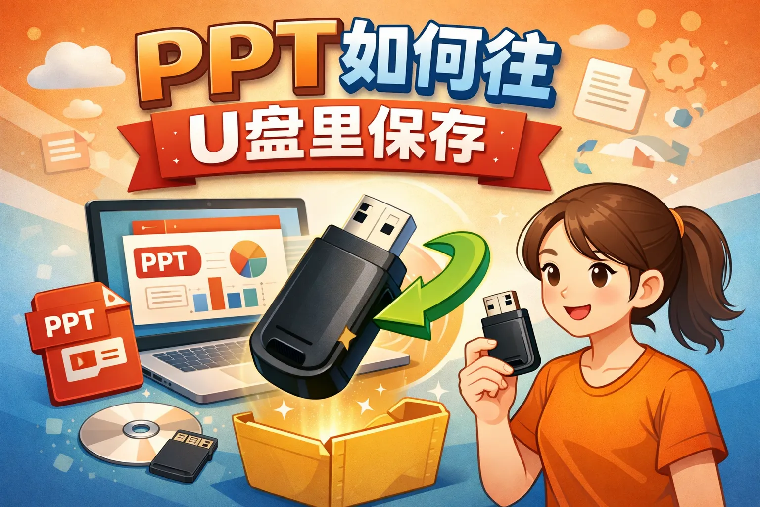 ppt如何往u盘里保存
