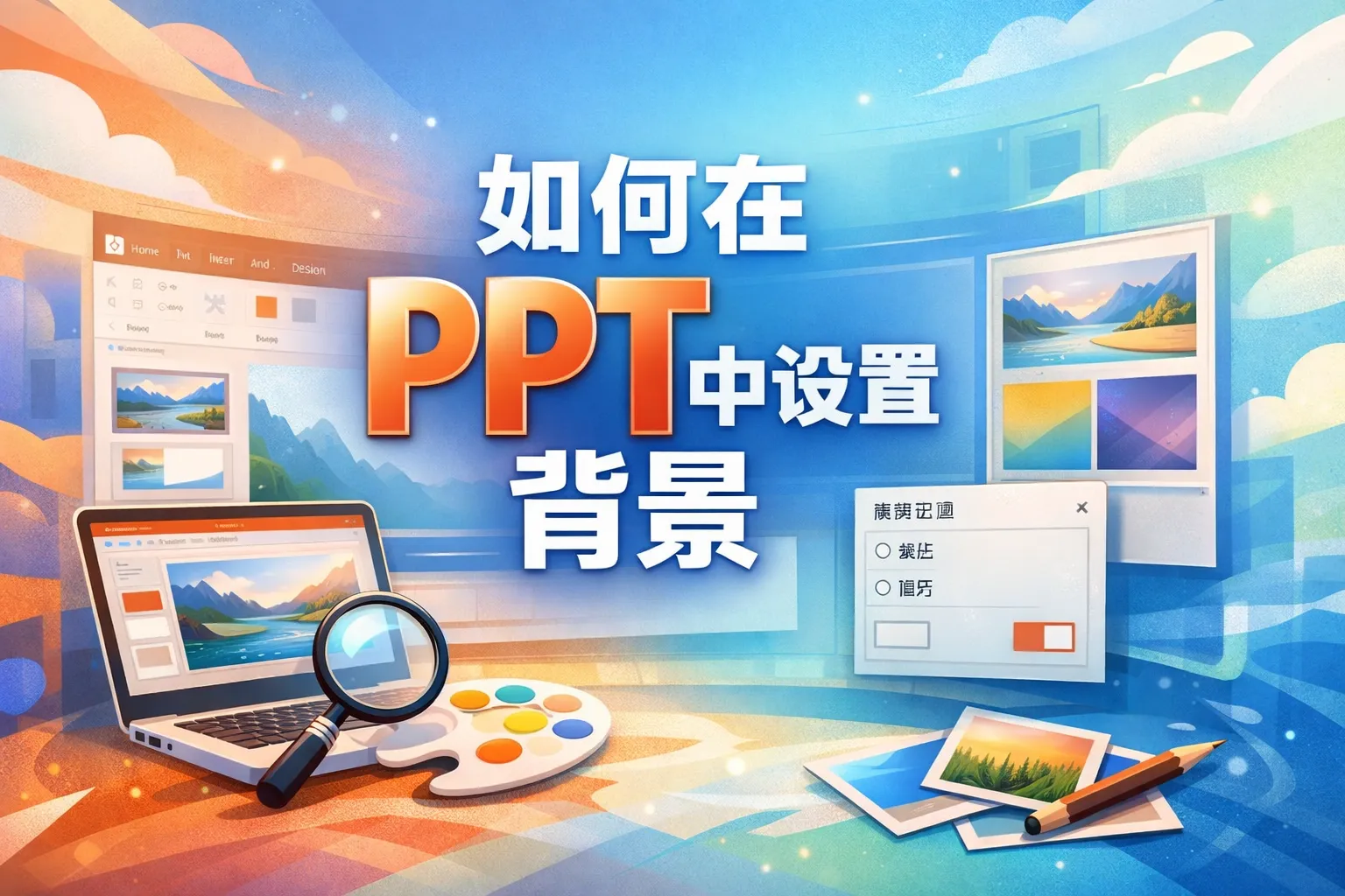 如何在ppt中设置背景