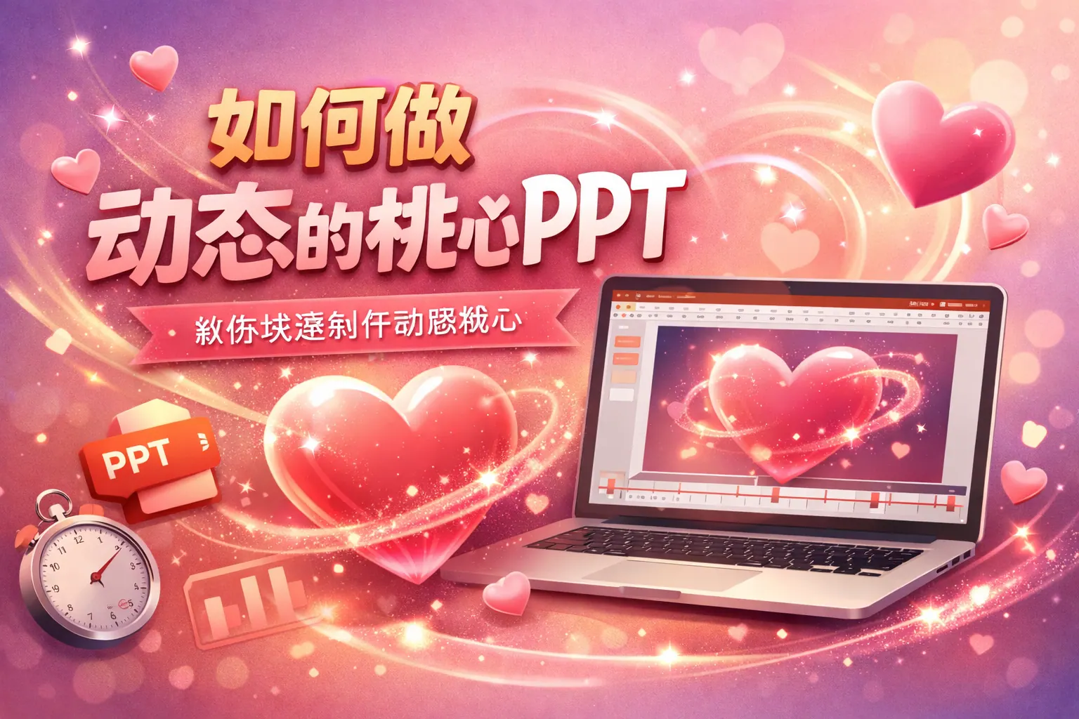 如何做动态的桃心ppt