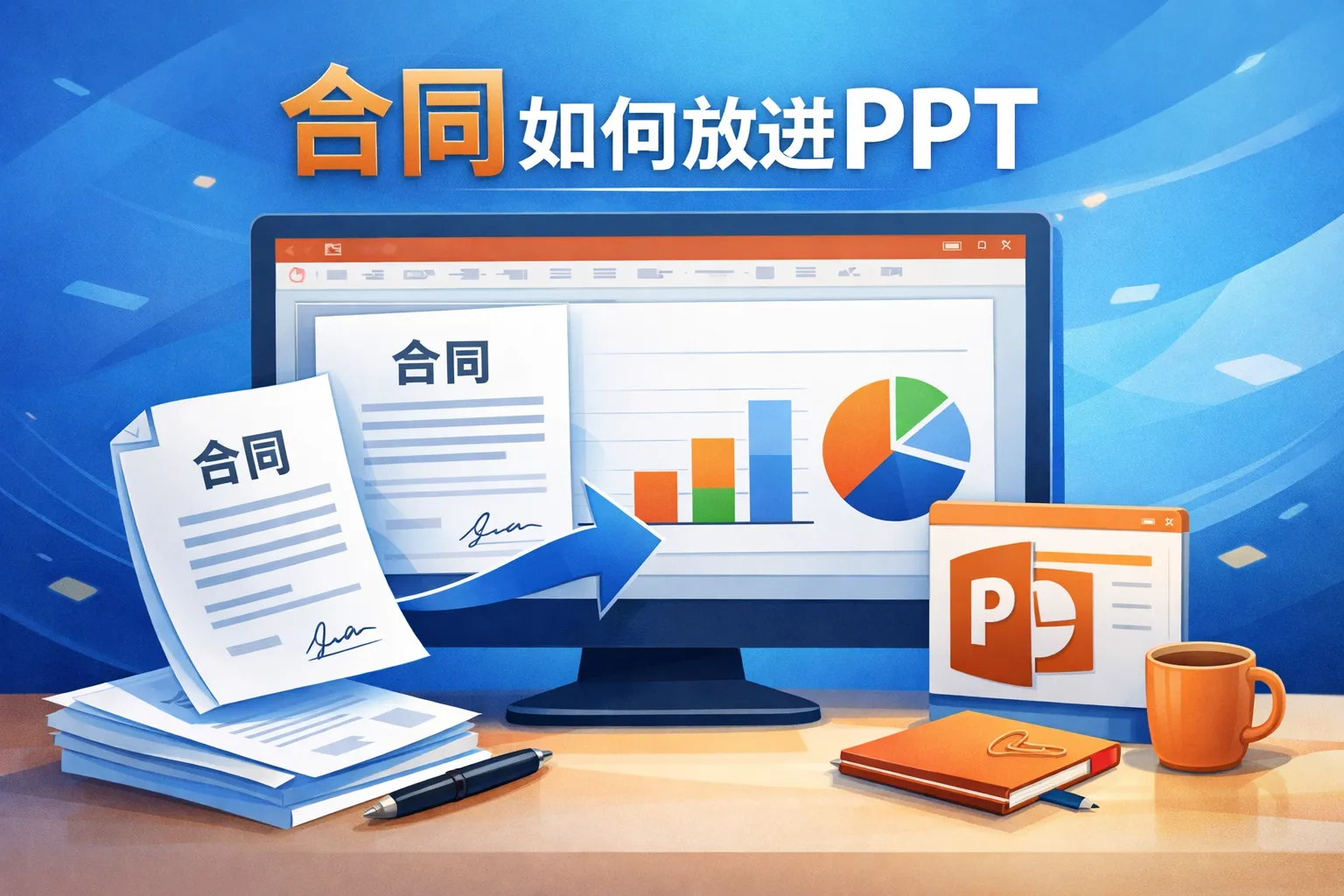 合同如何放进ppt