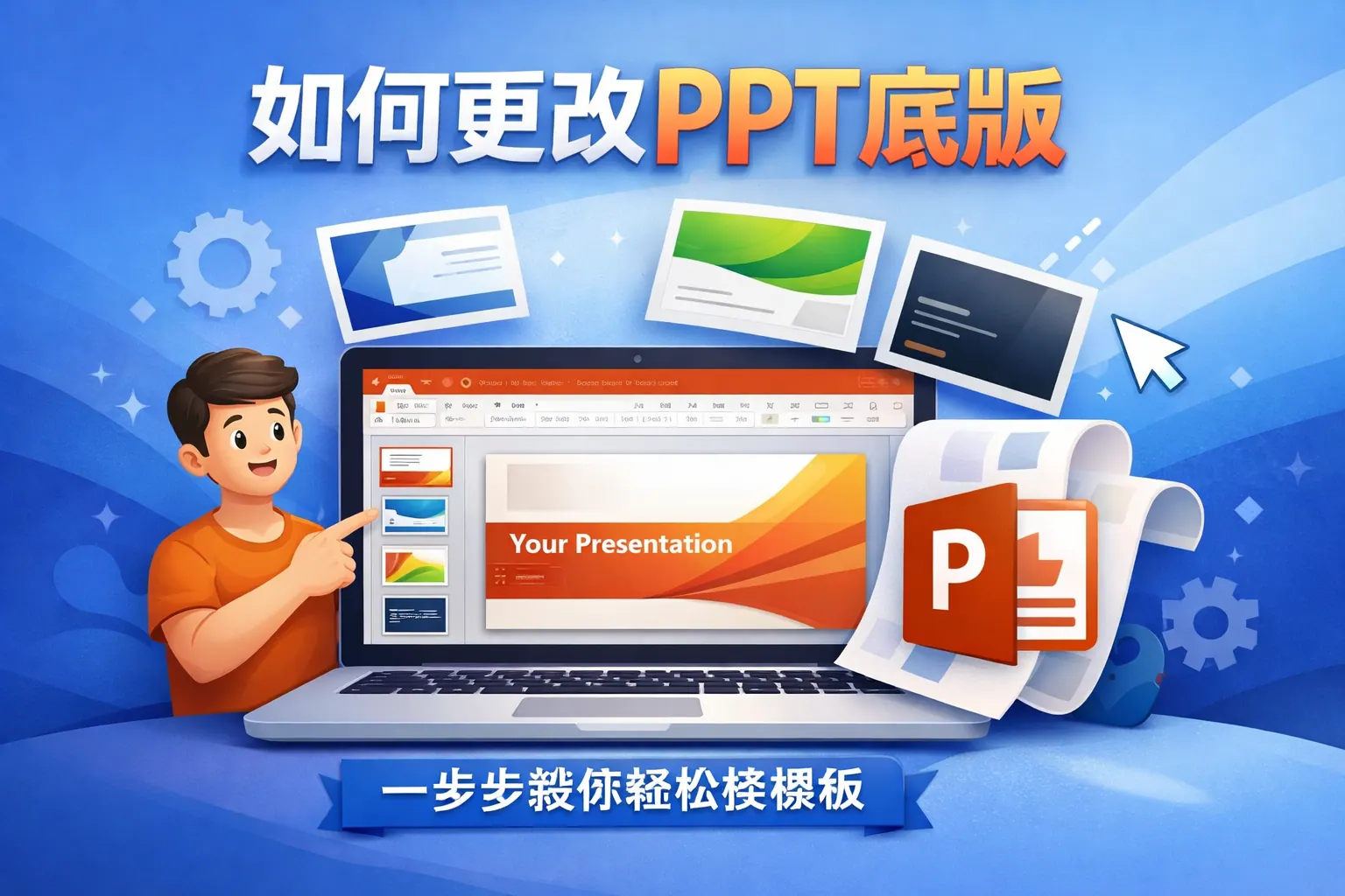 如何更改ppt底版