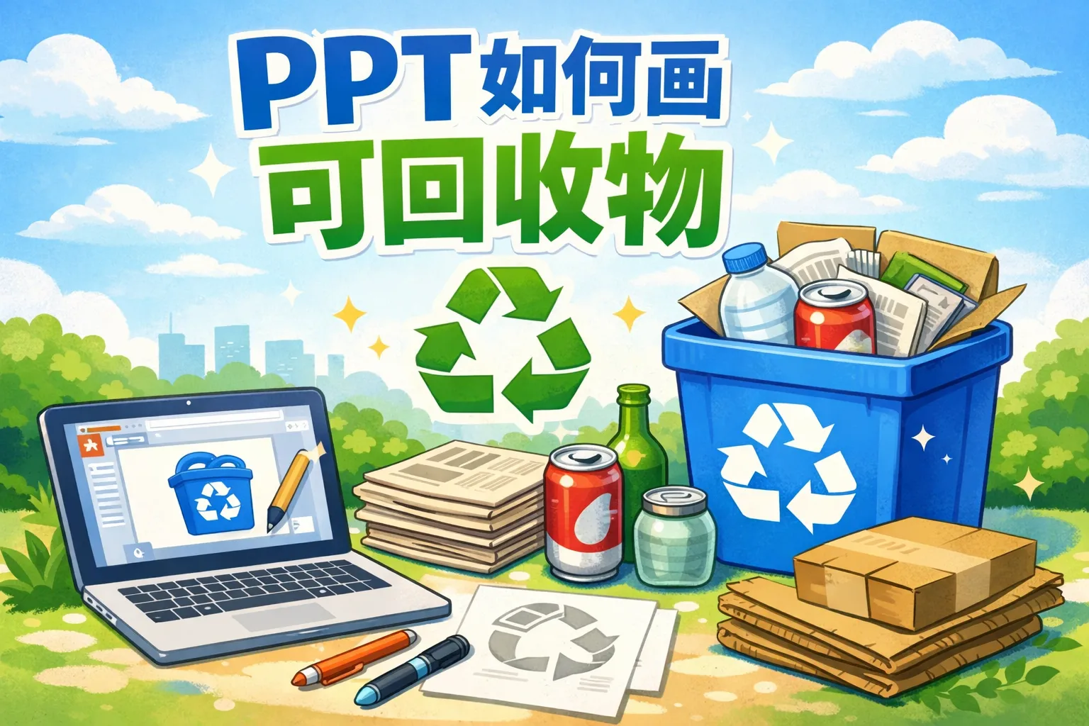 ppt如何画可回收物