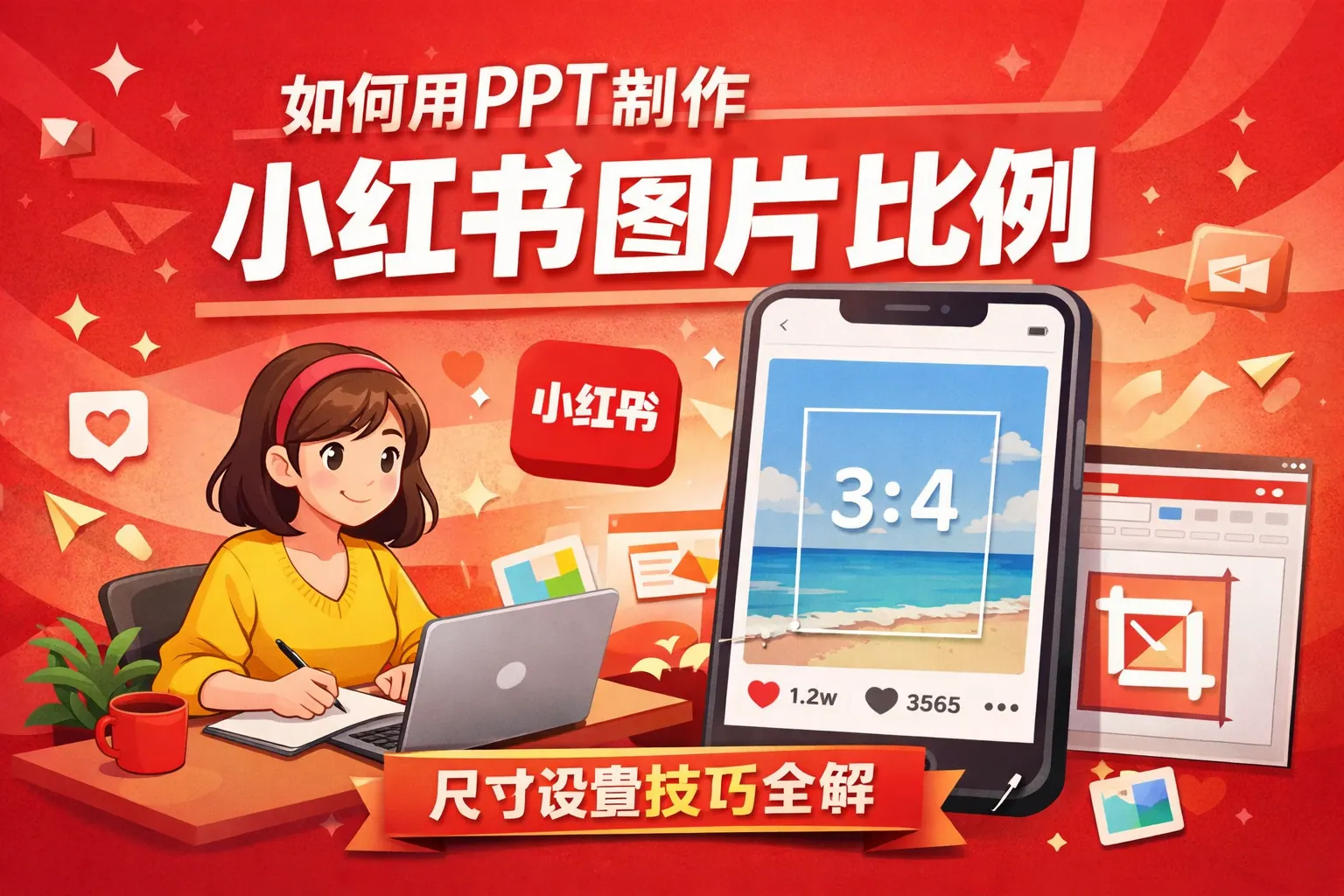 如何用ppt制作小红书图片比例