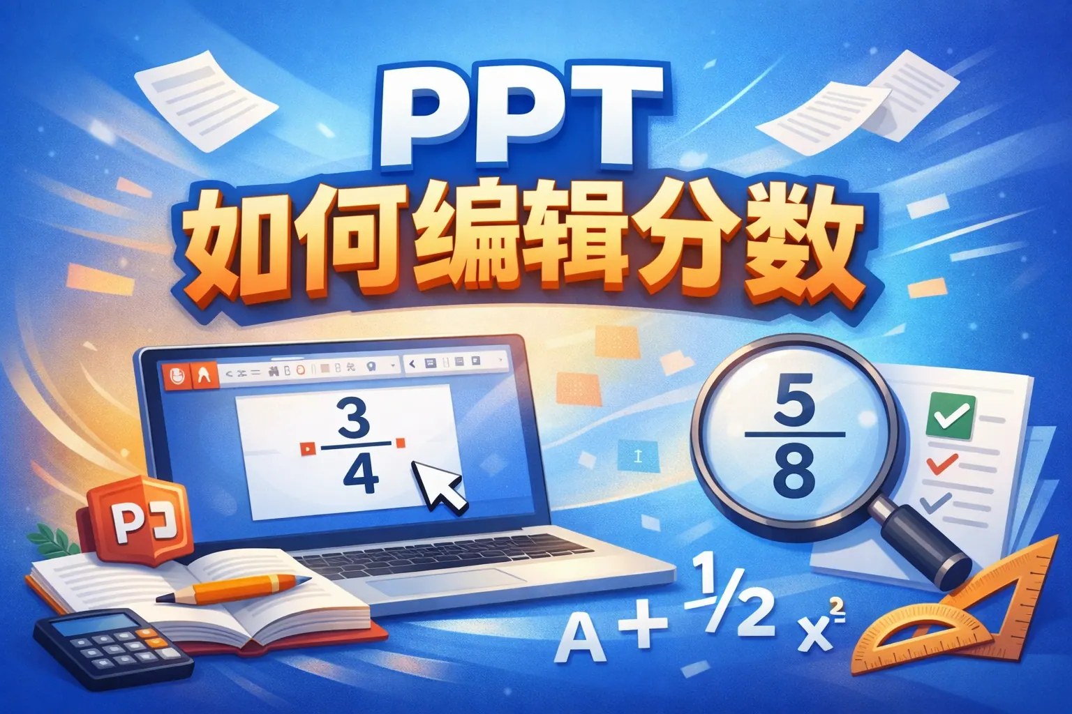 ppt如何编辑分数