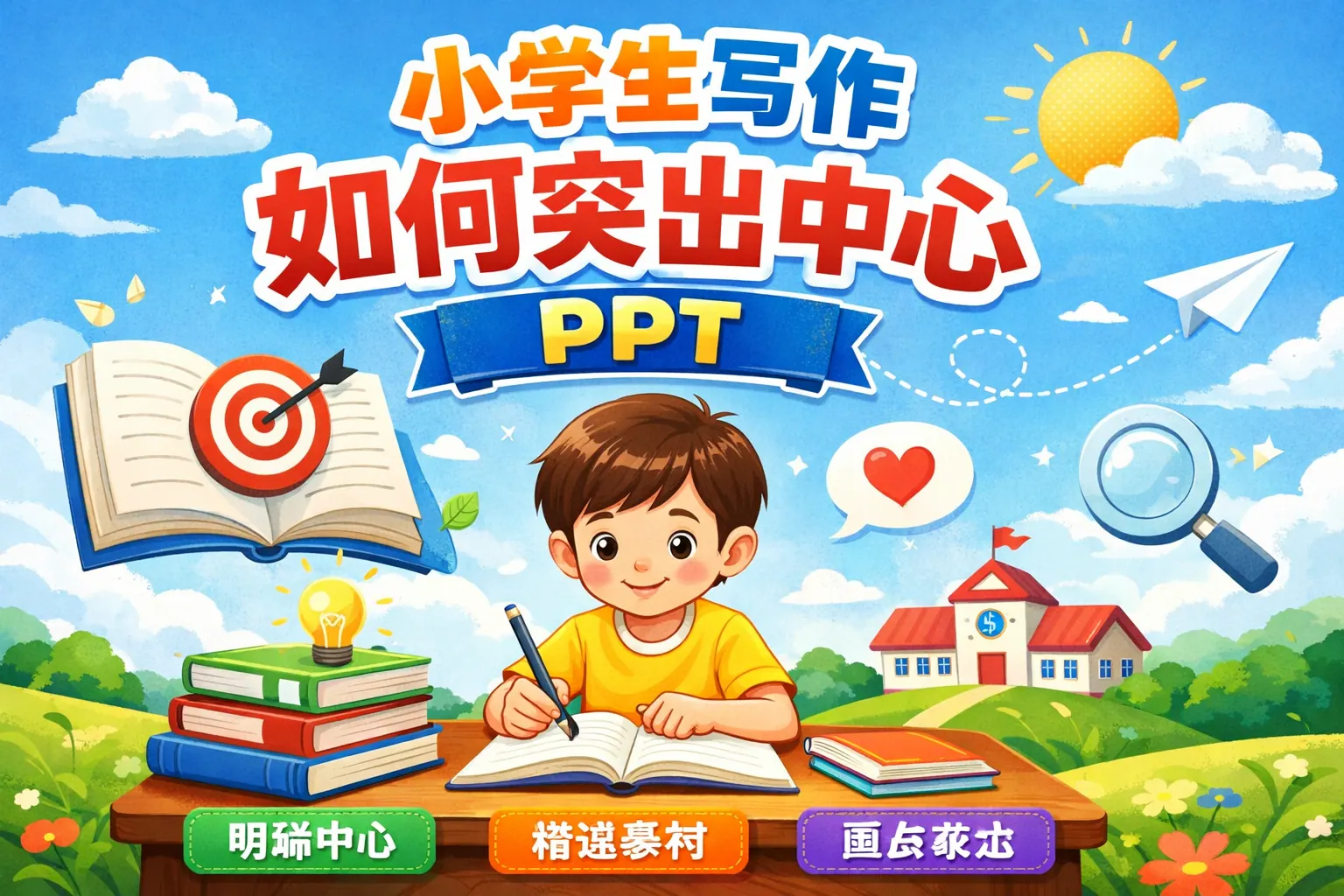 小学生写作如何突出中心ppt