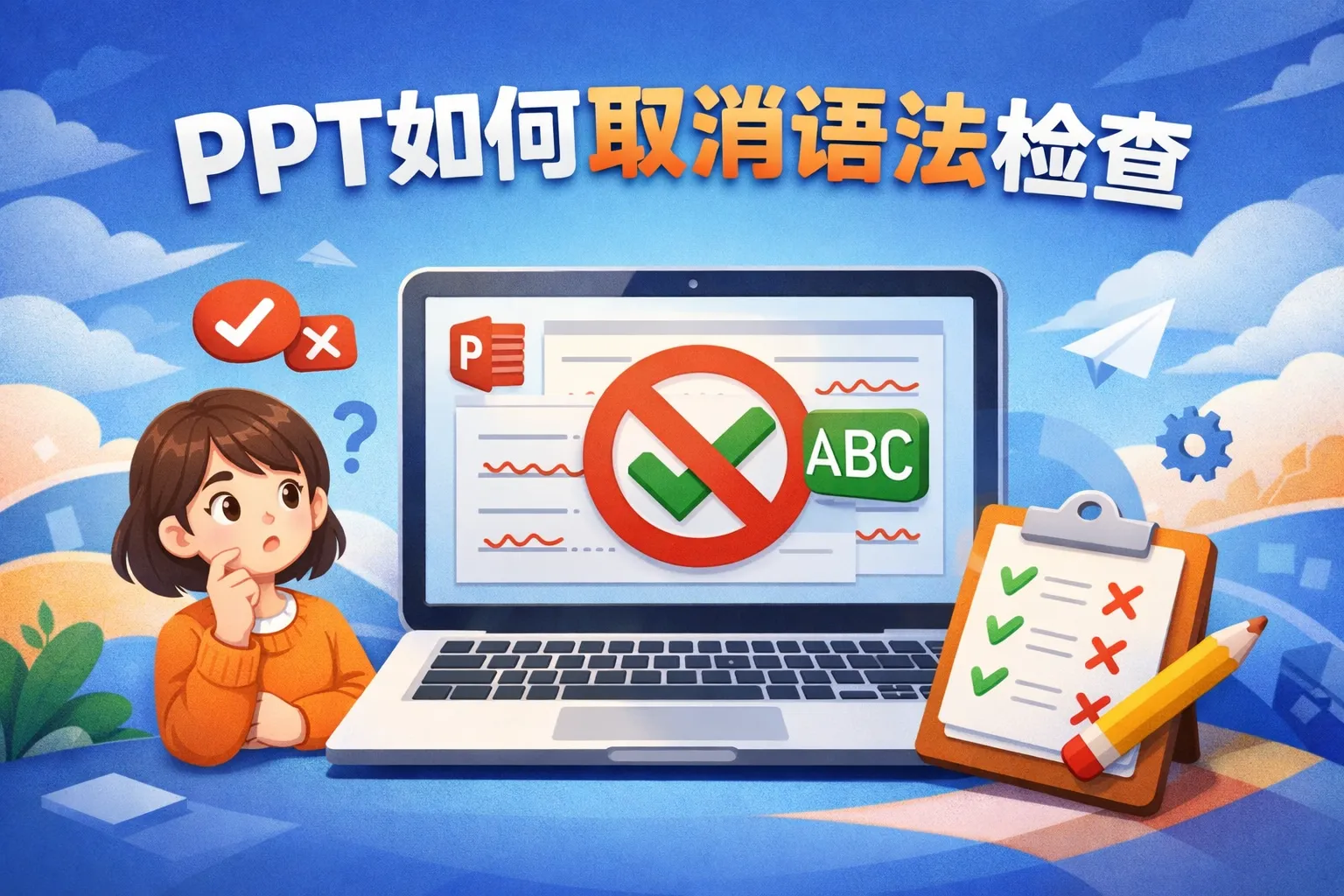 ppt如何取消语法