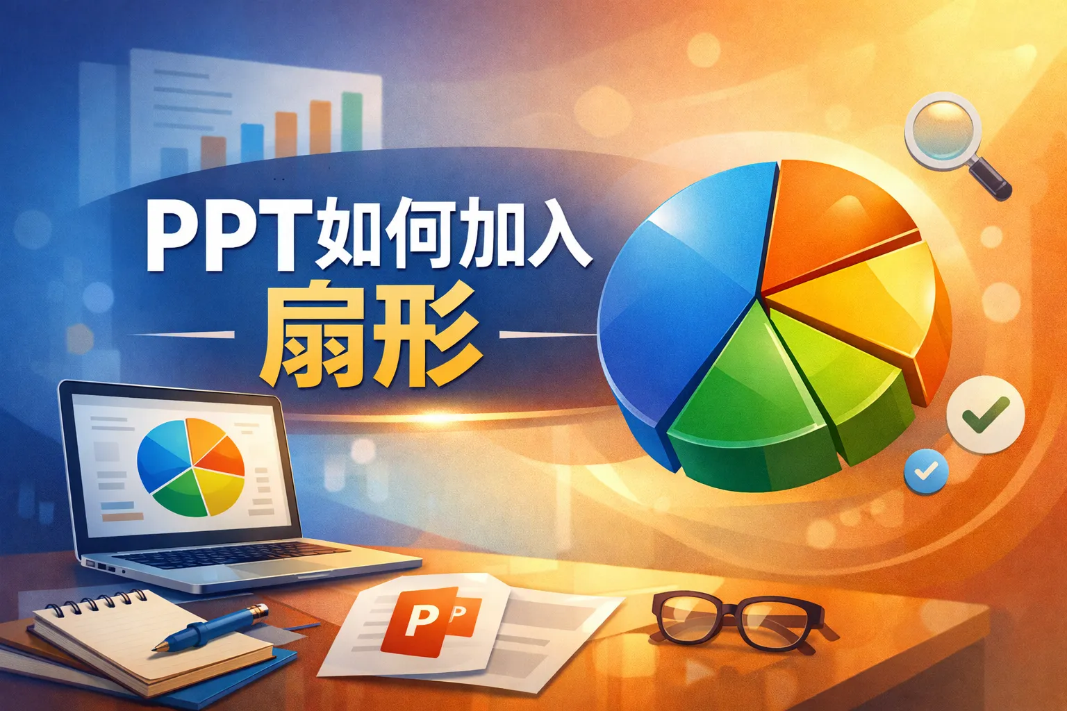 ppt如何加入扇形