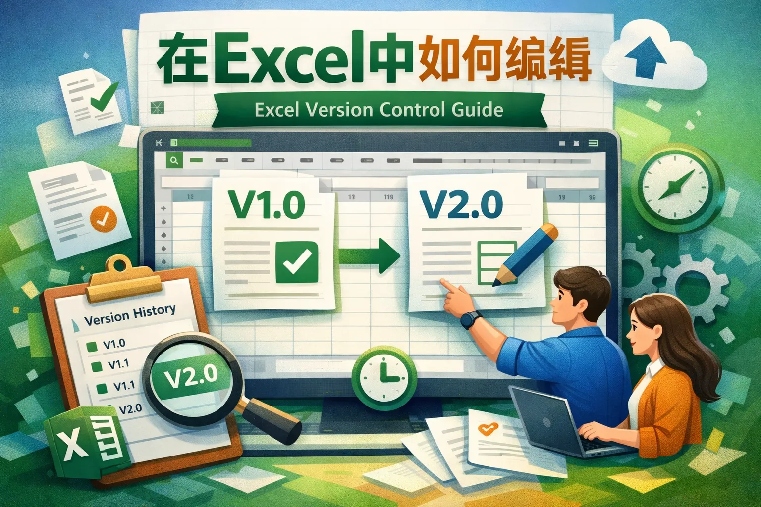 在excel中如何编缉版本