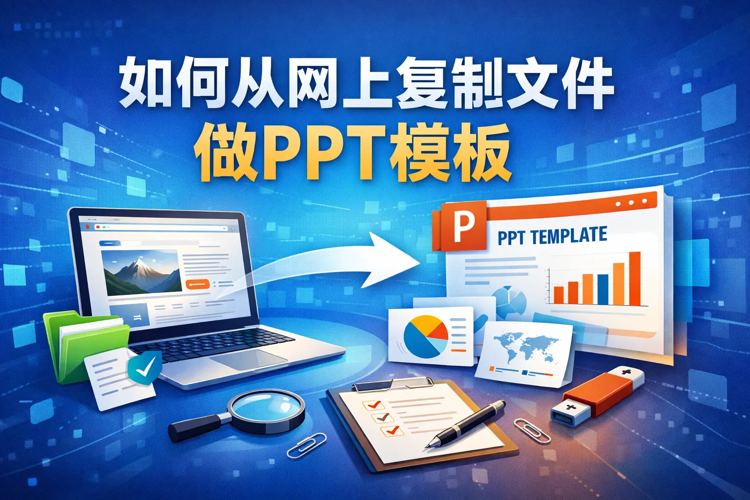 如何从网上复制文件做ppt模板