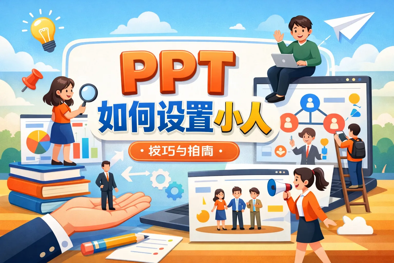 ppt如何设置小人