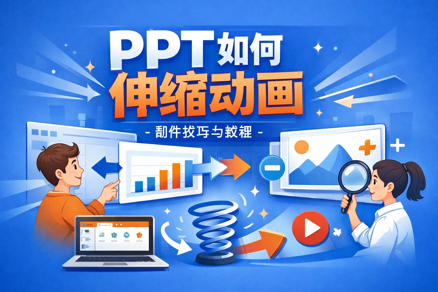 ppt如何伸缩动画