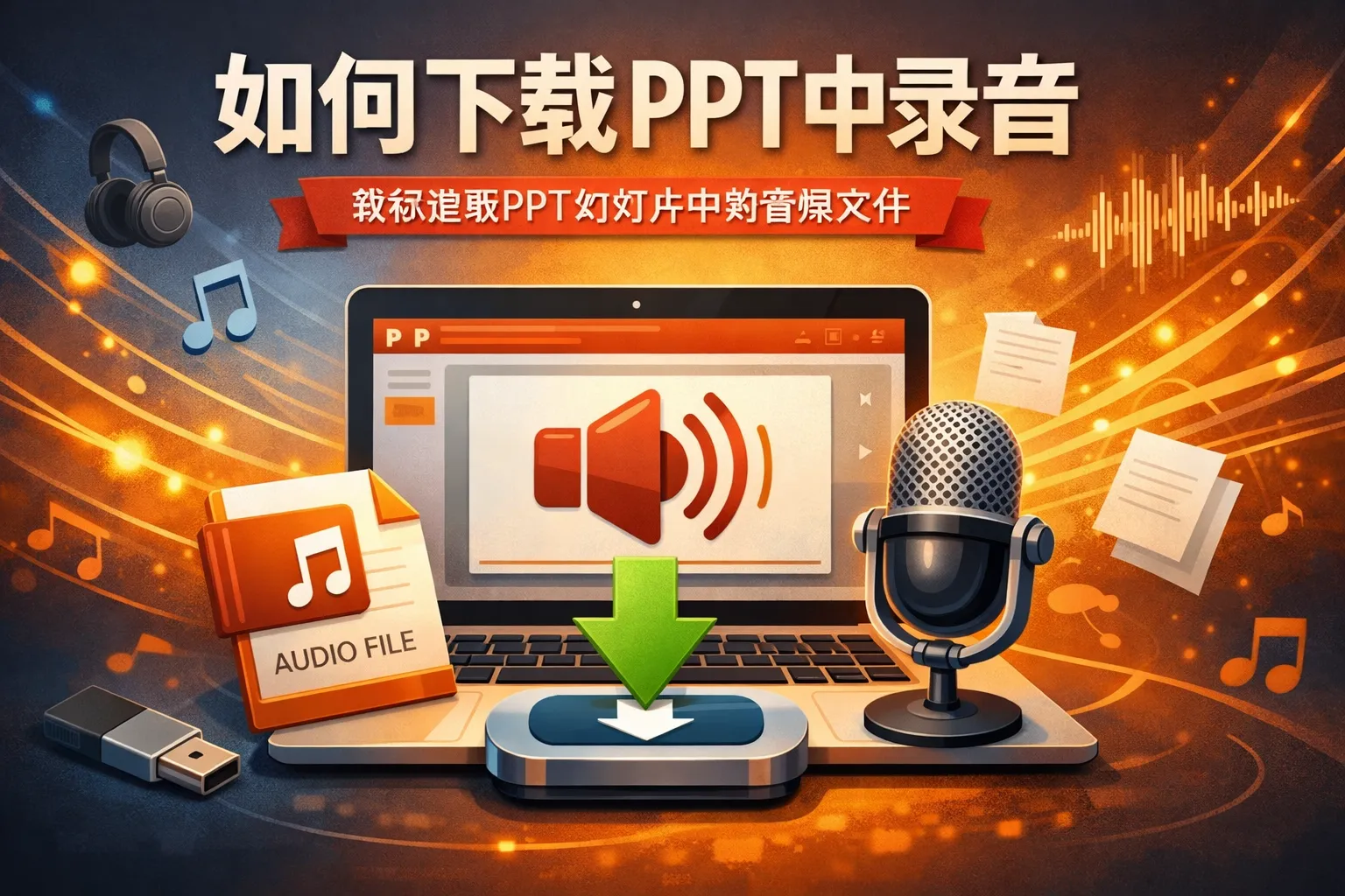如何下载ppt中录音