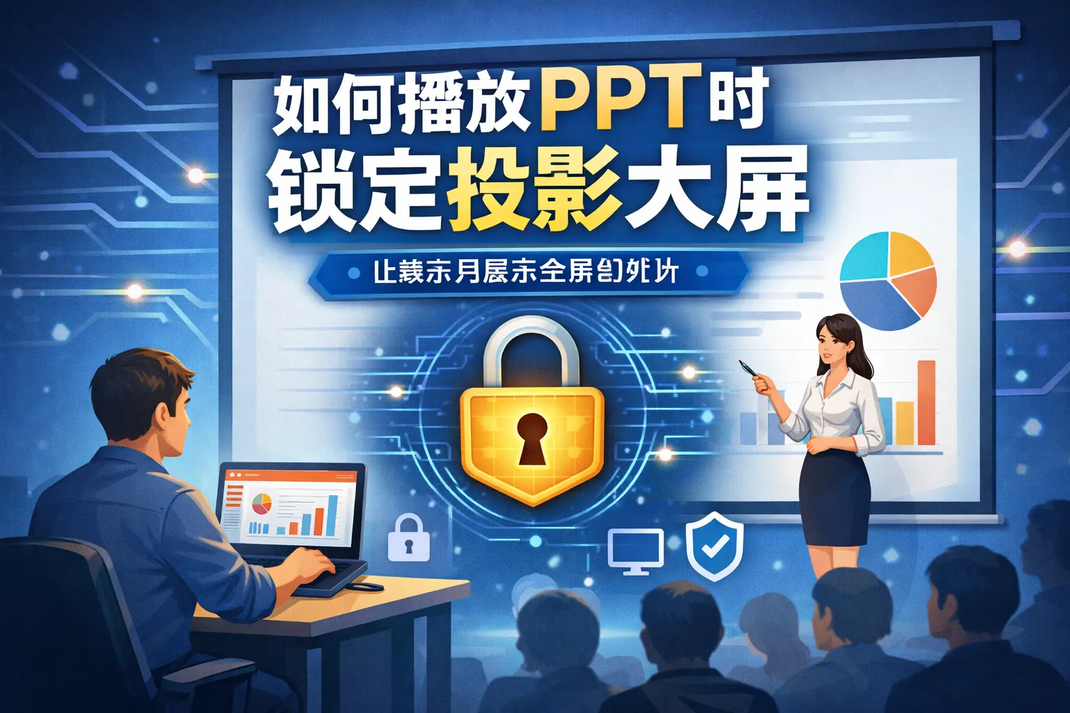 如何播放ppt时锁定投影大屏