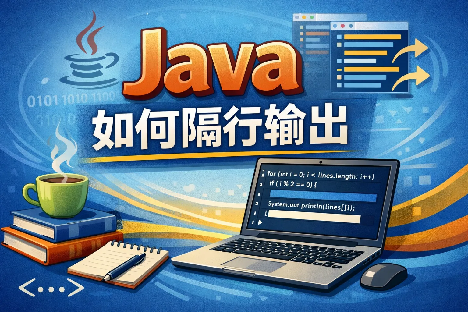 java如何隔行输出