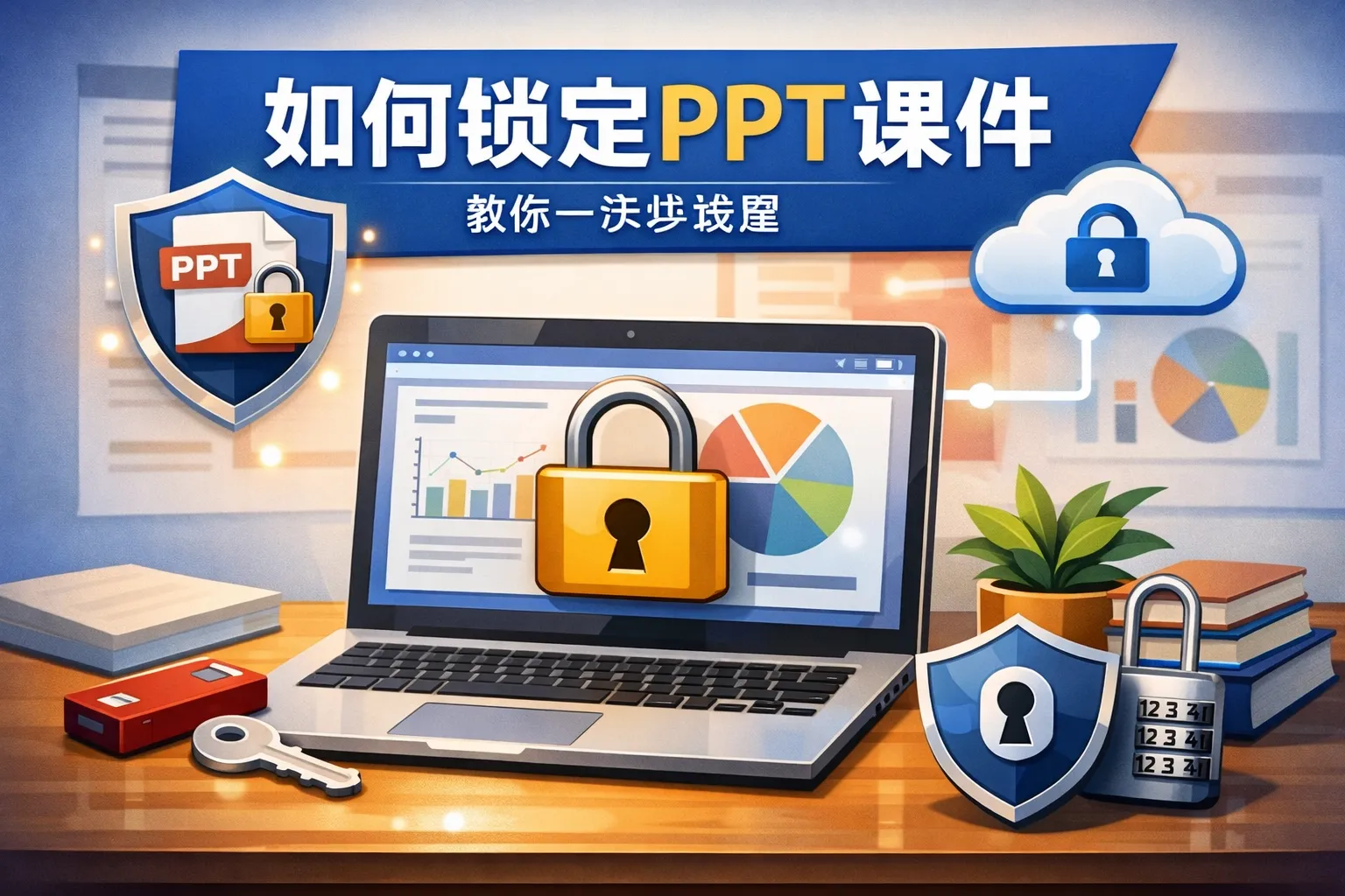 如何锁定PPT课件