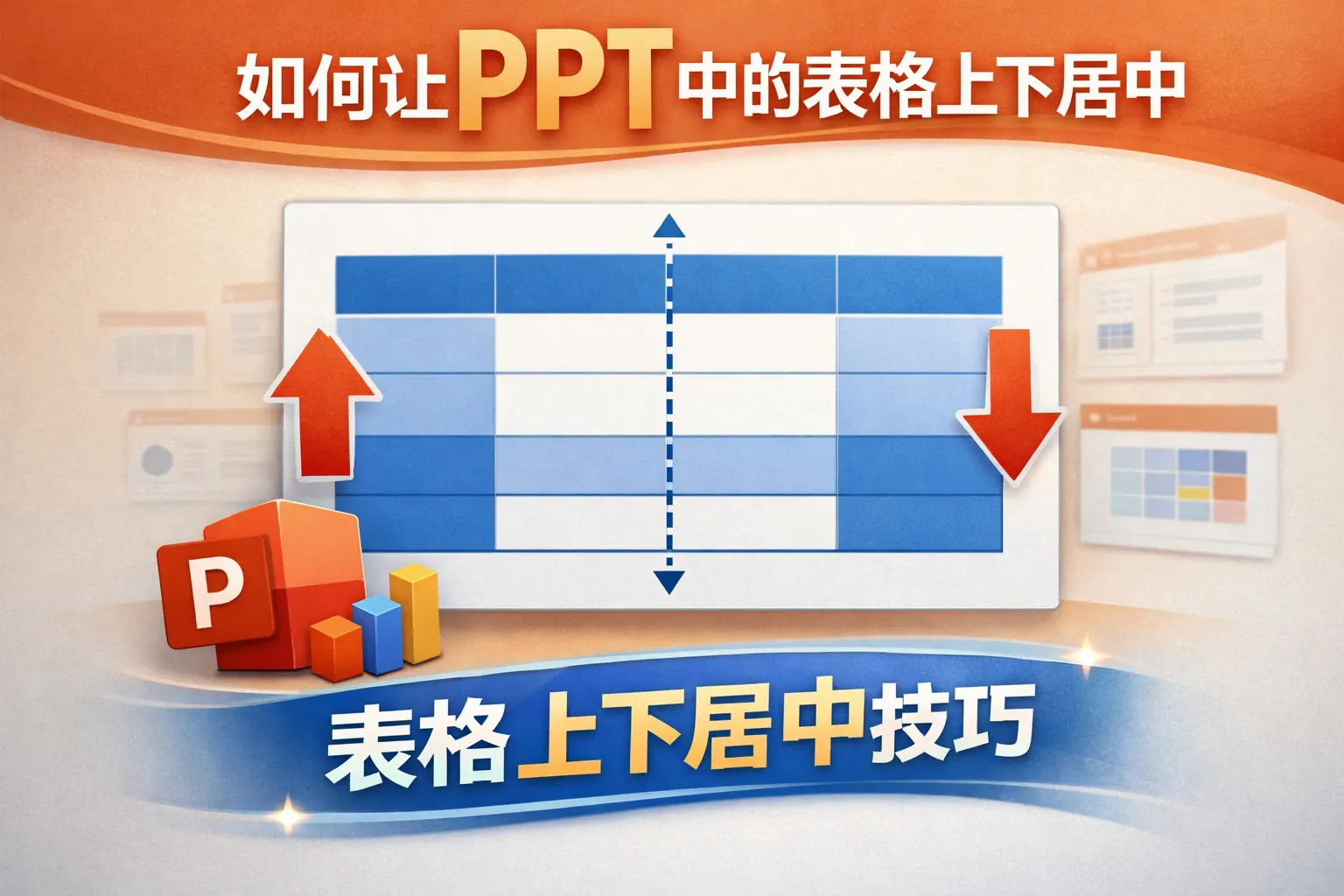如何让PPT中的表格上下居中