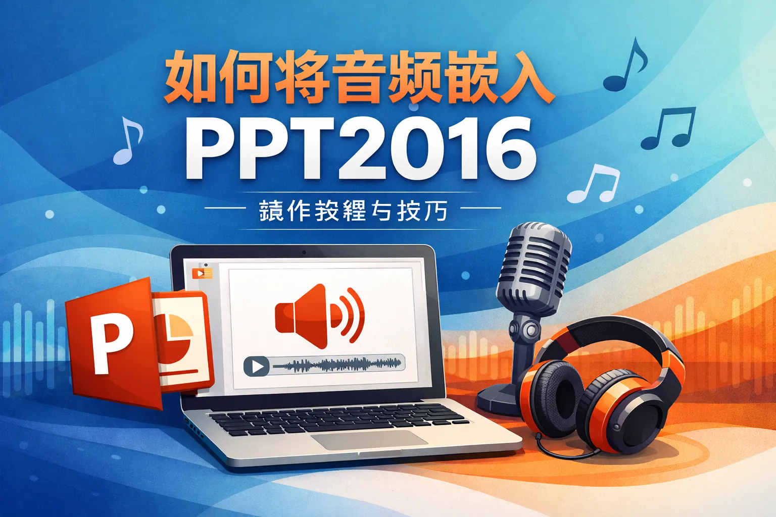 如何将音频嵌入ppt2016