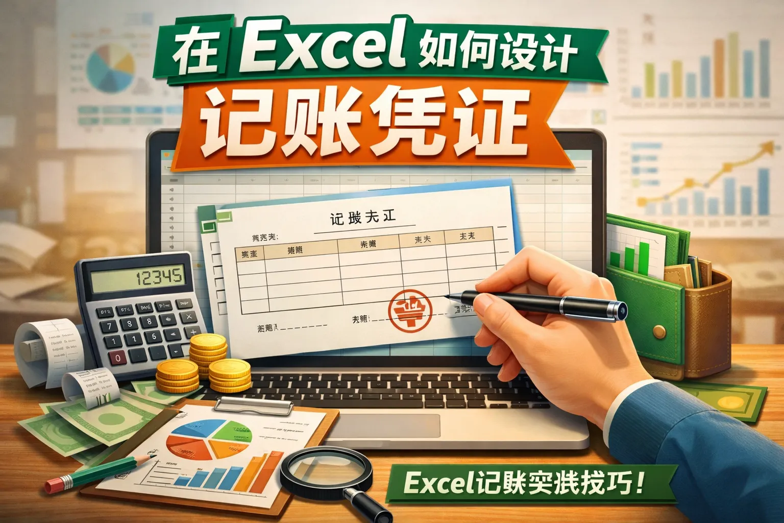 在excel如何设计记账凭证