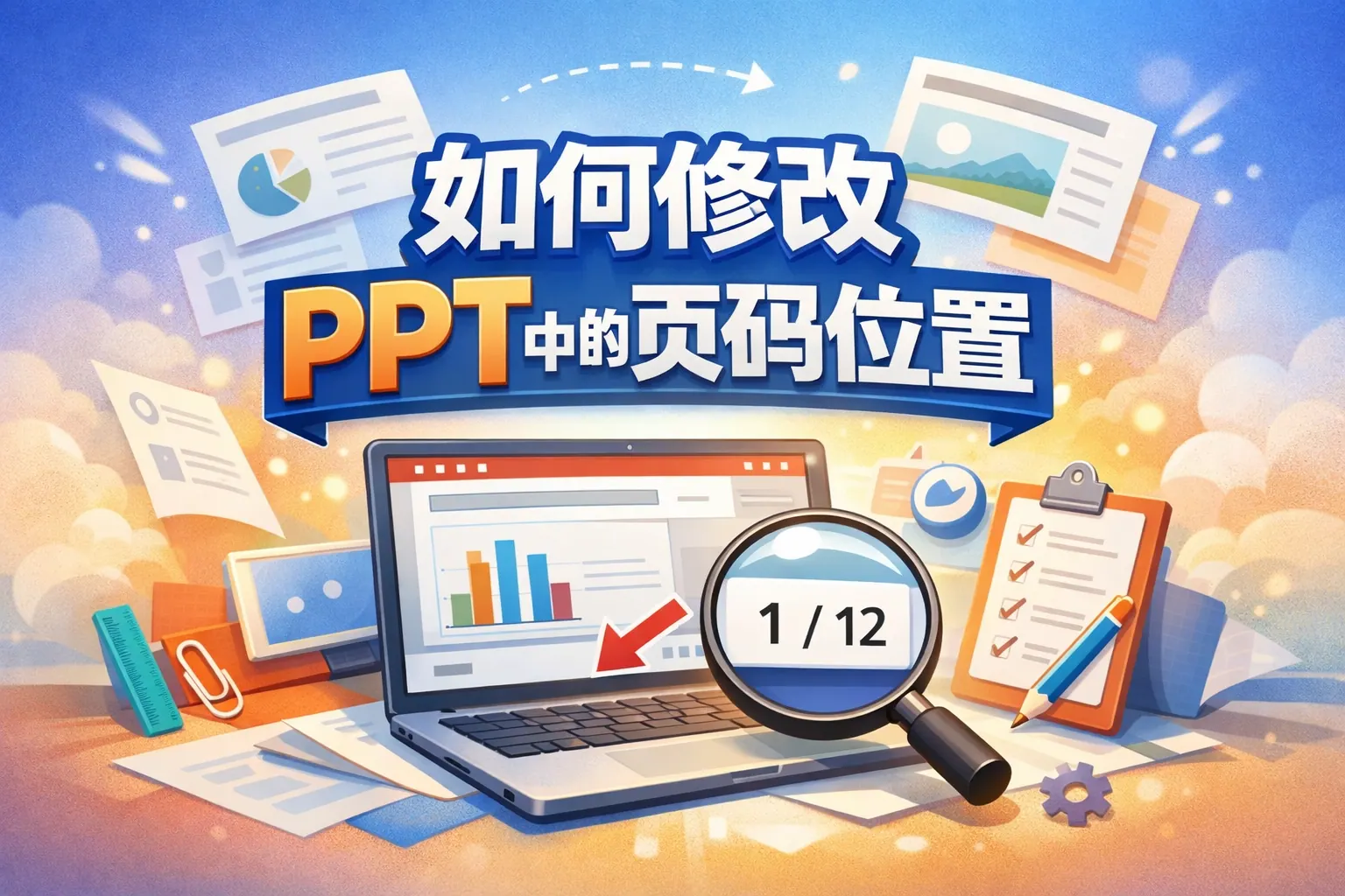 如何修改ppt中的页码位置