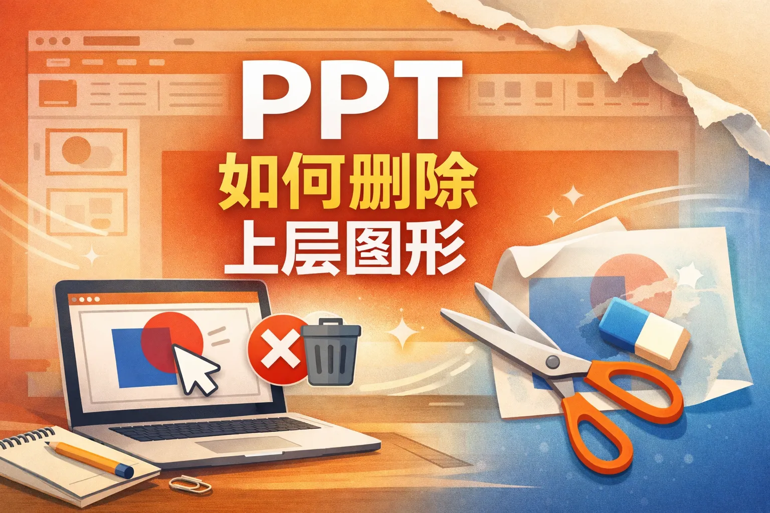 ppt如何删除上层图形