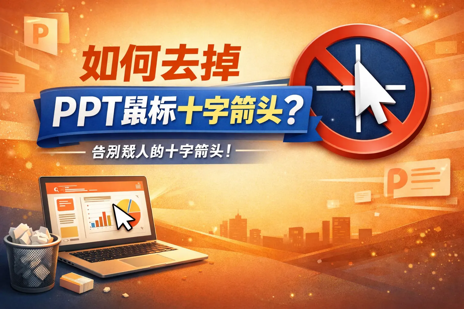 如何去掉PPT鼠标十字箭头