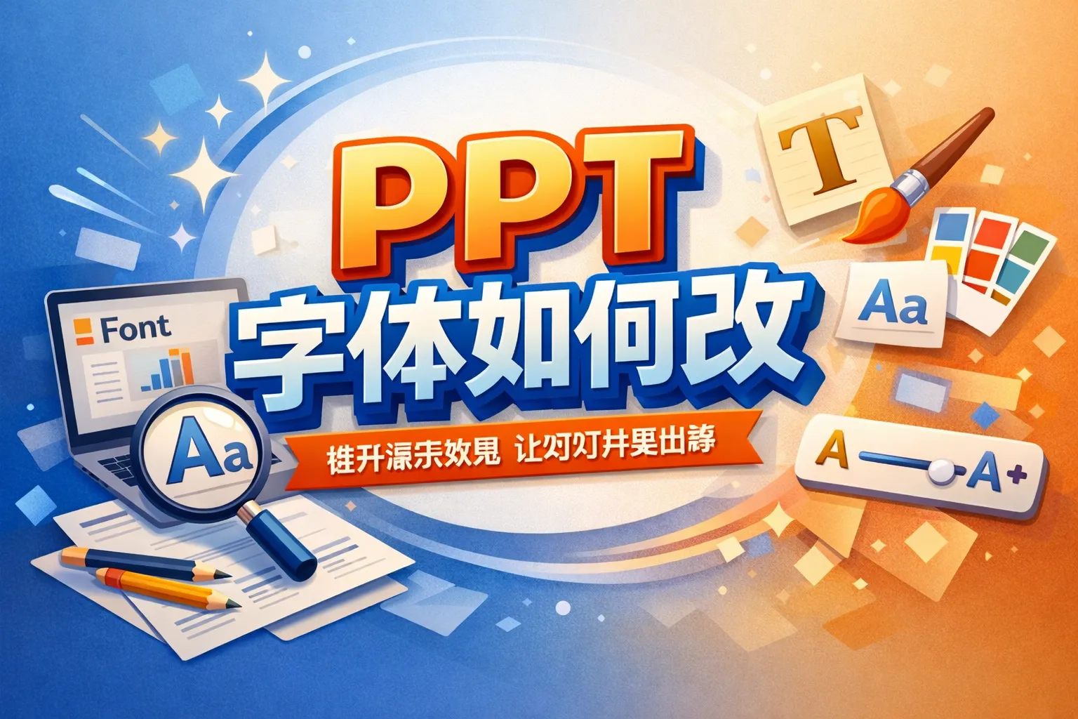 ppt 字体如何改