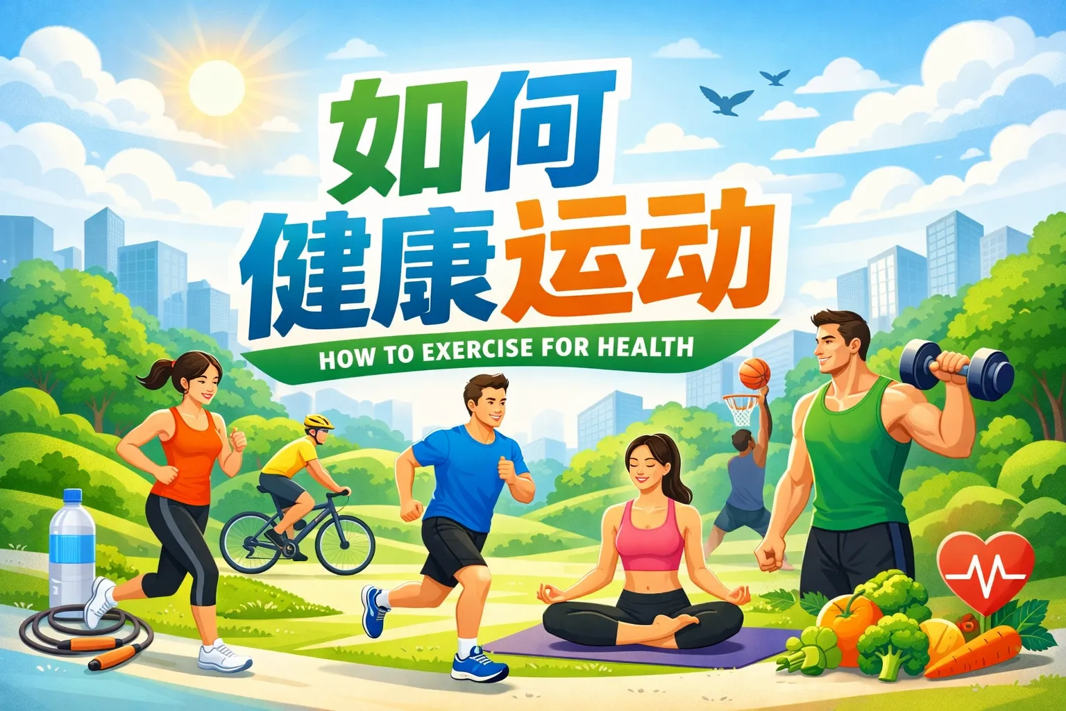 如何健康运动图片ppt
