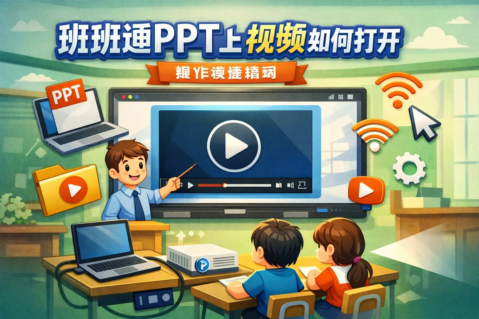 班班通ppt上的视频如何打开