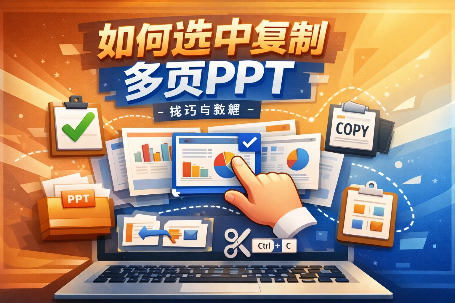 如何选中复制多页ppt