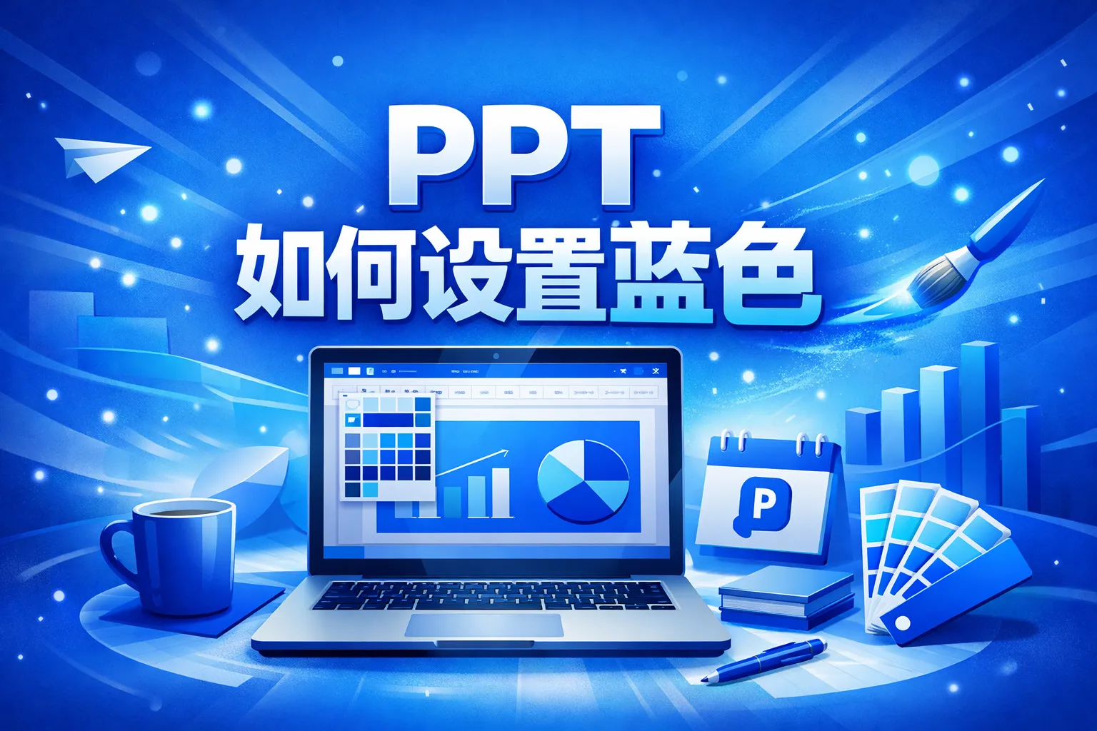 ppt如何设置蓝色