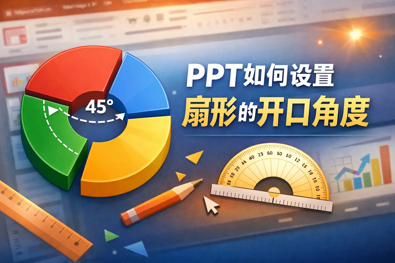 ppt如何设置扇形的开口的角度