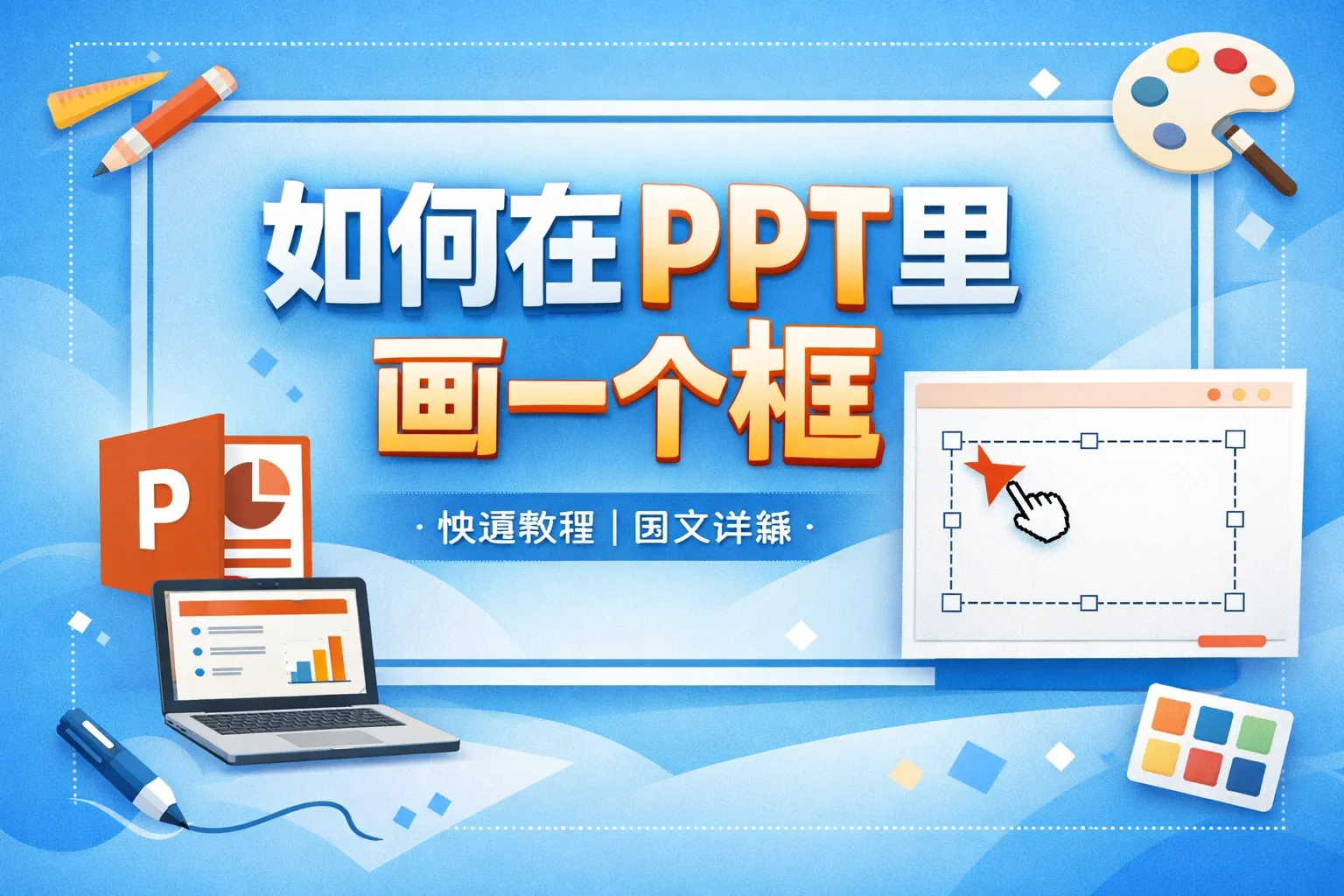 如何在ppt里画一个框