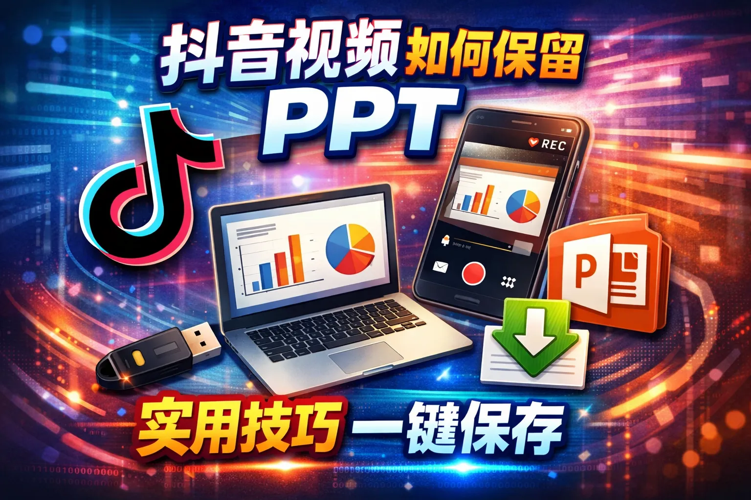 抖音视频如何保留ppt