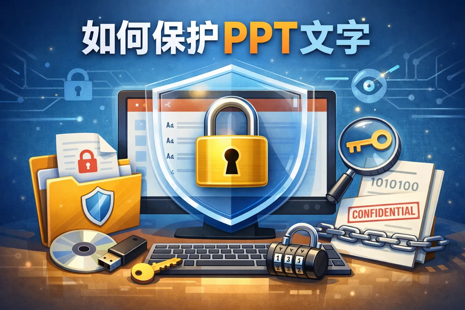 如何保护ppt文字