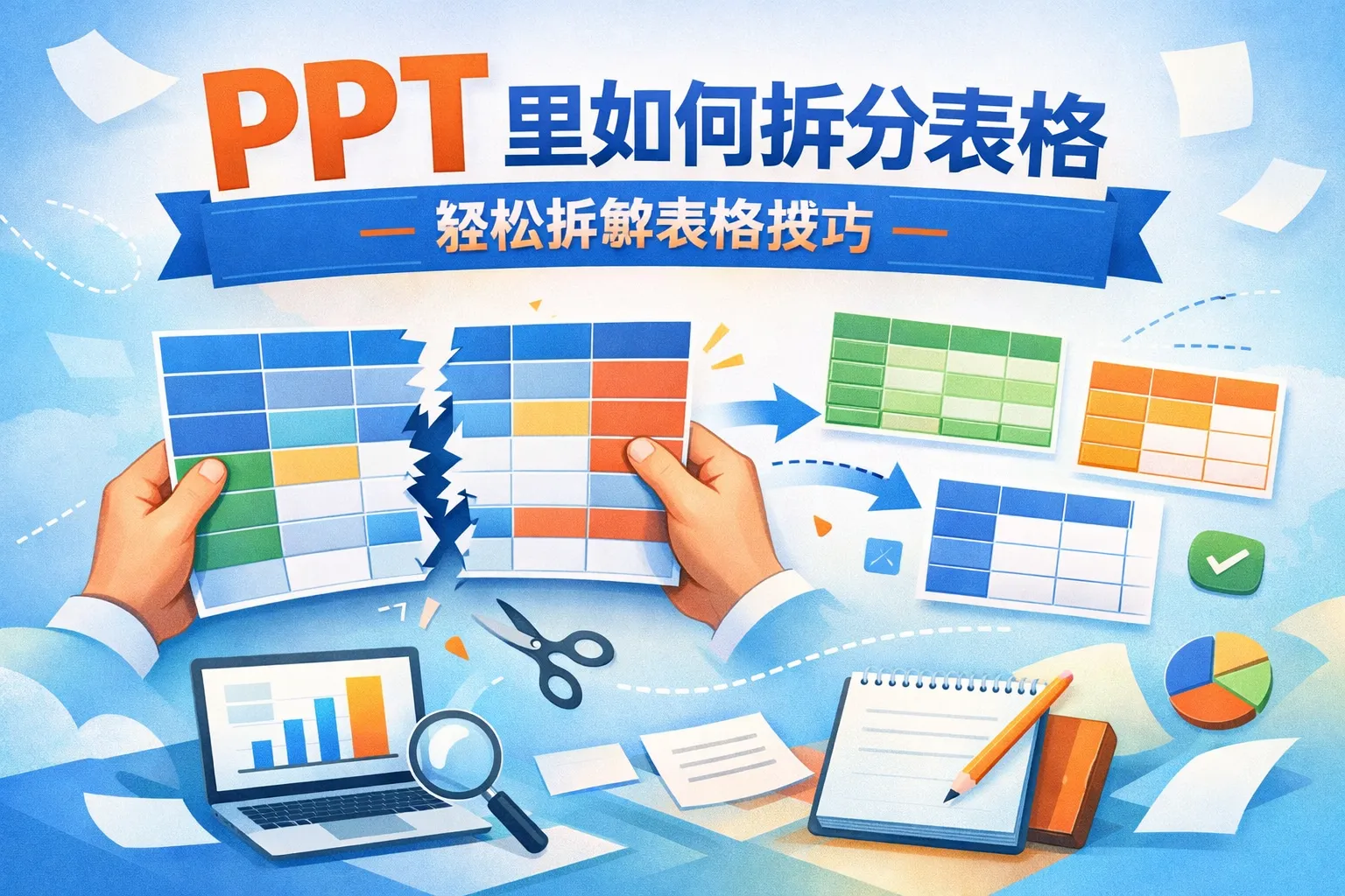 ppt里如何拆分表格