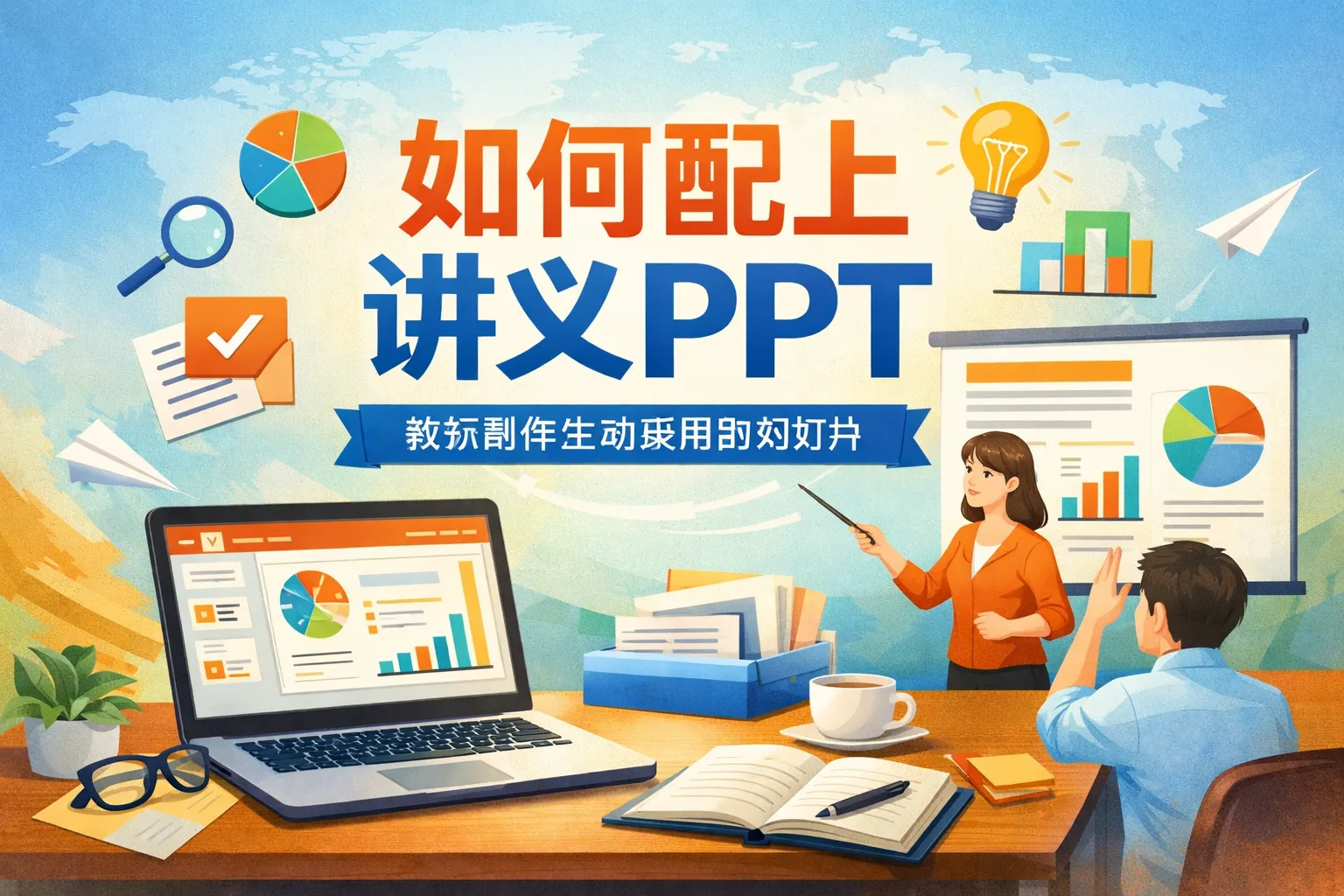 如何配上讲义 ppt