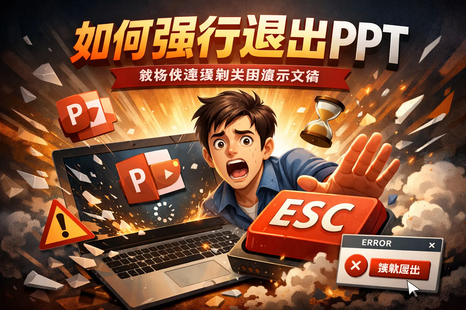 如何强行退出ppt