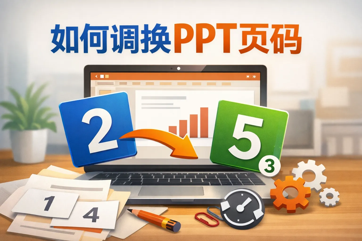 如何调换ppt页码