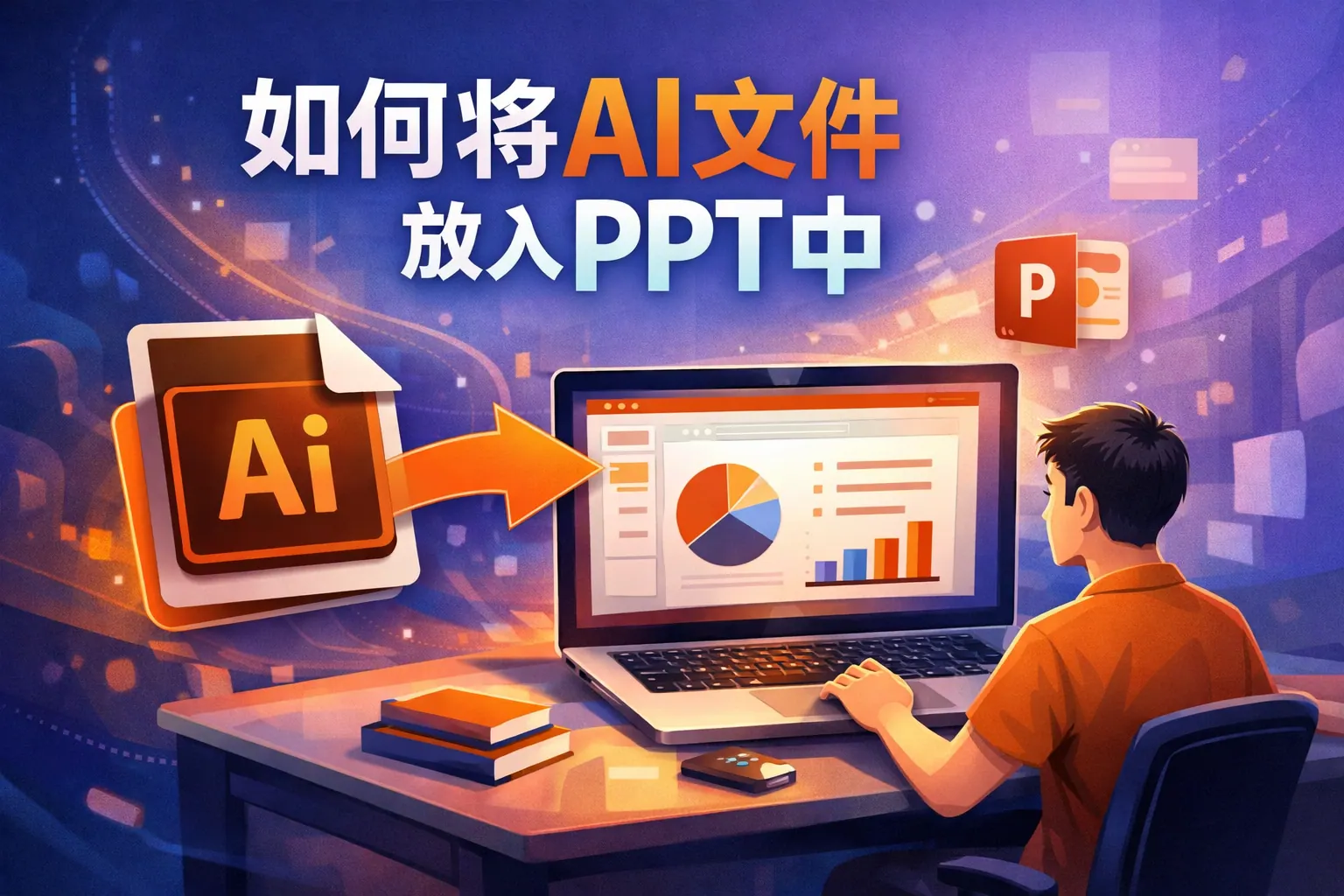 如何将ai文件放入ppt中
