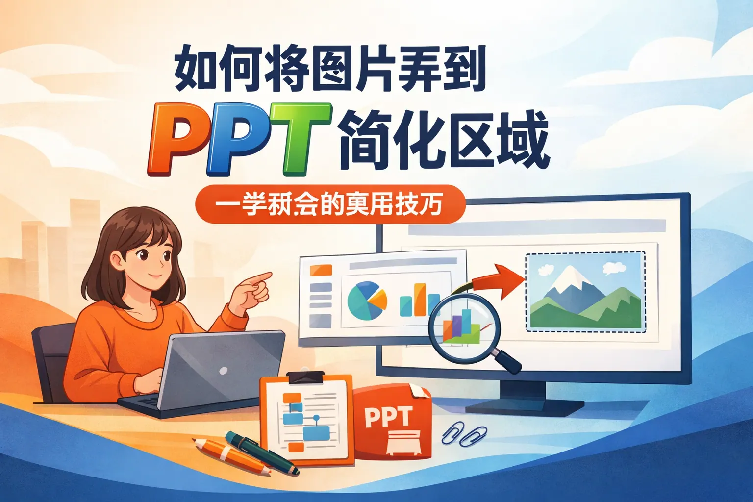 如何将图片弄到ppt简化区域