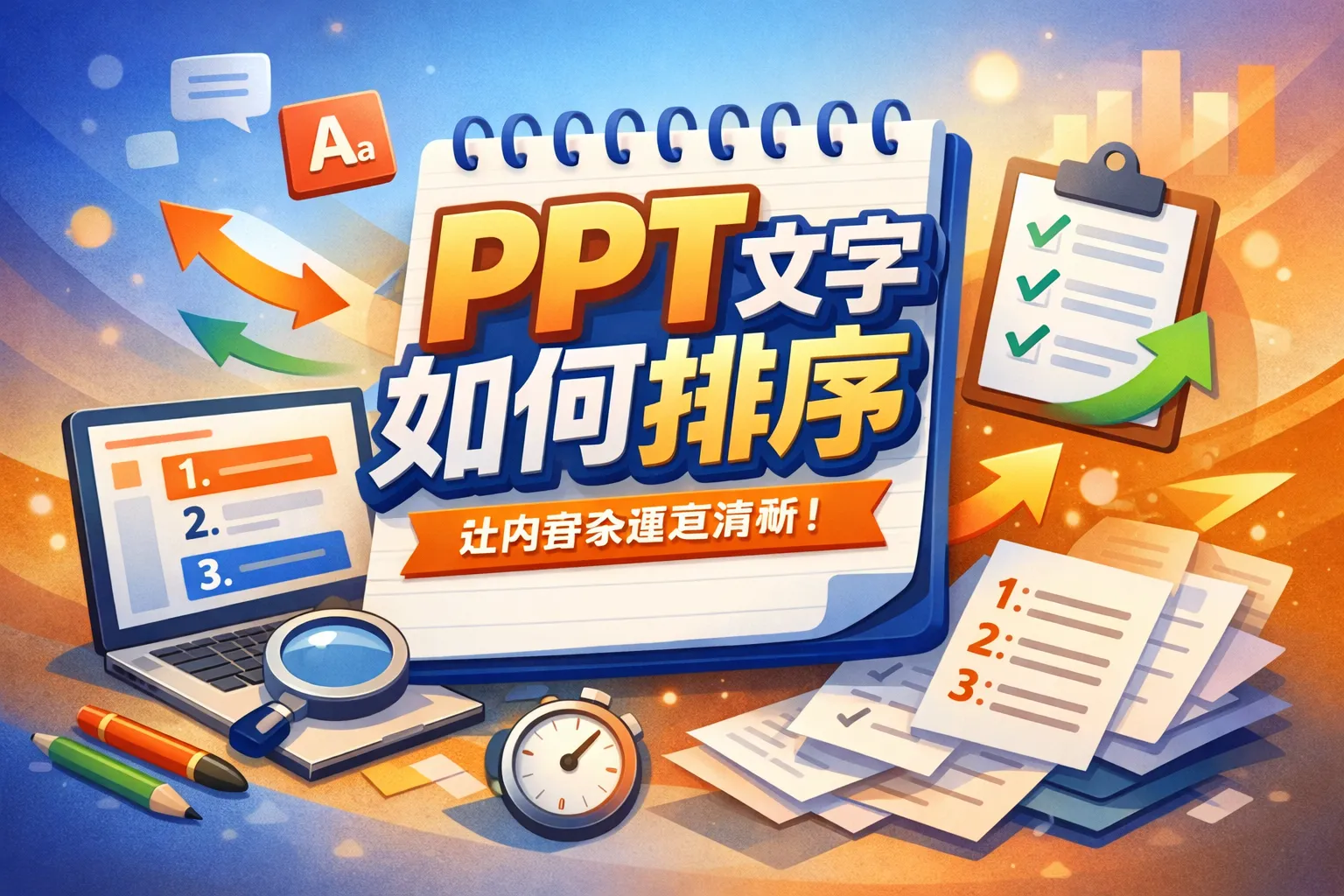 ppt文字如何排序