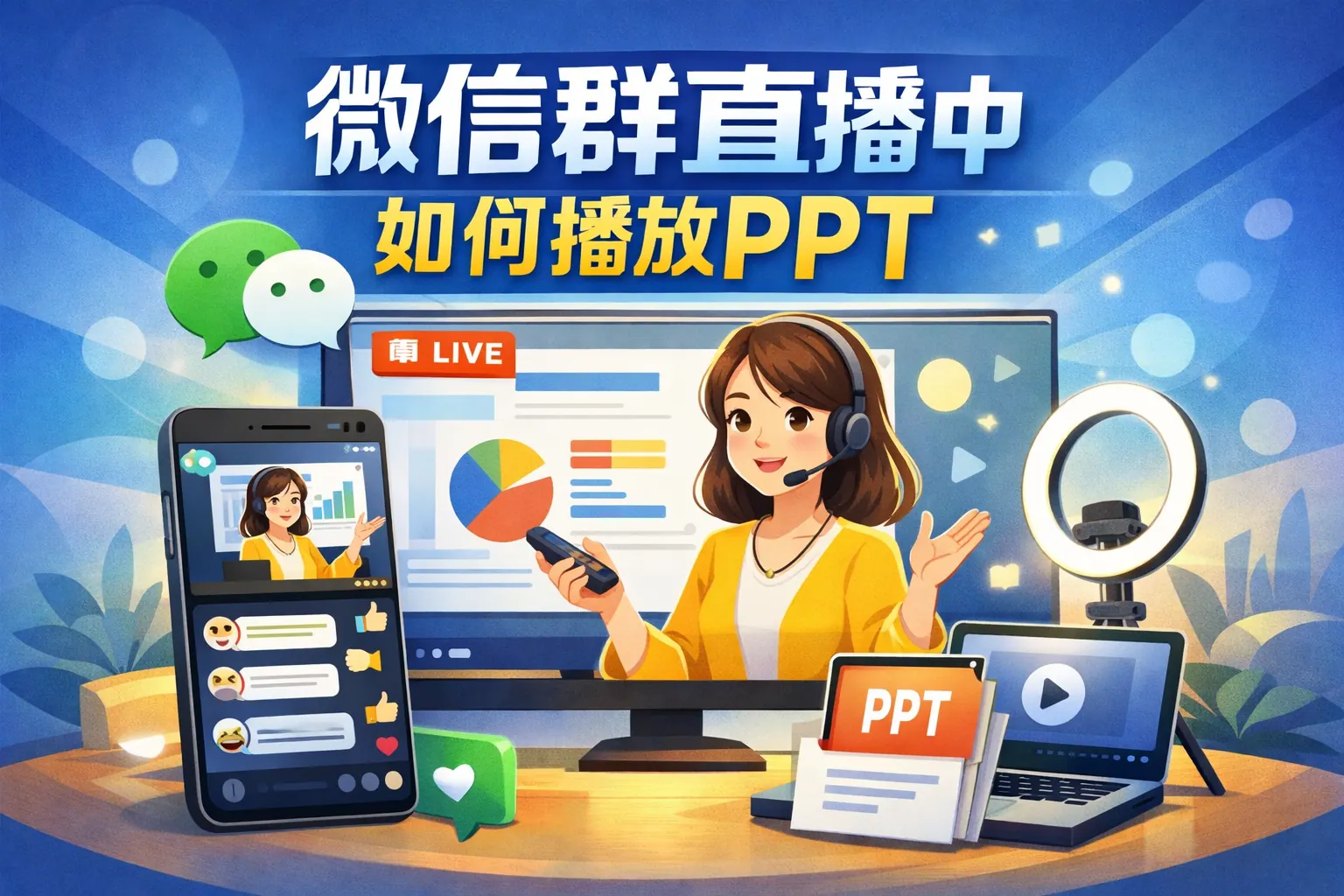 微信群直播中如何播放ppt