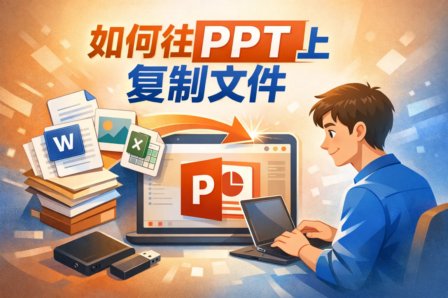 如何往ppt上复制文件