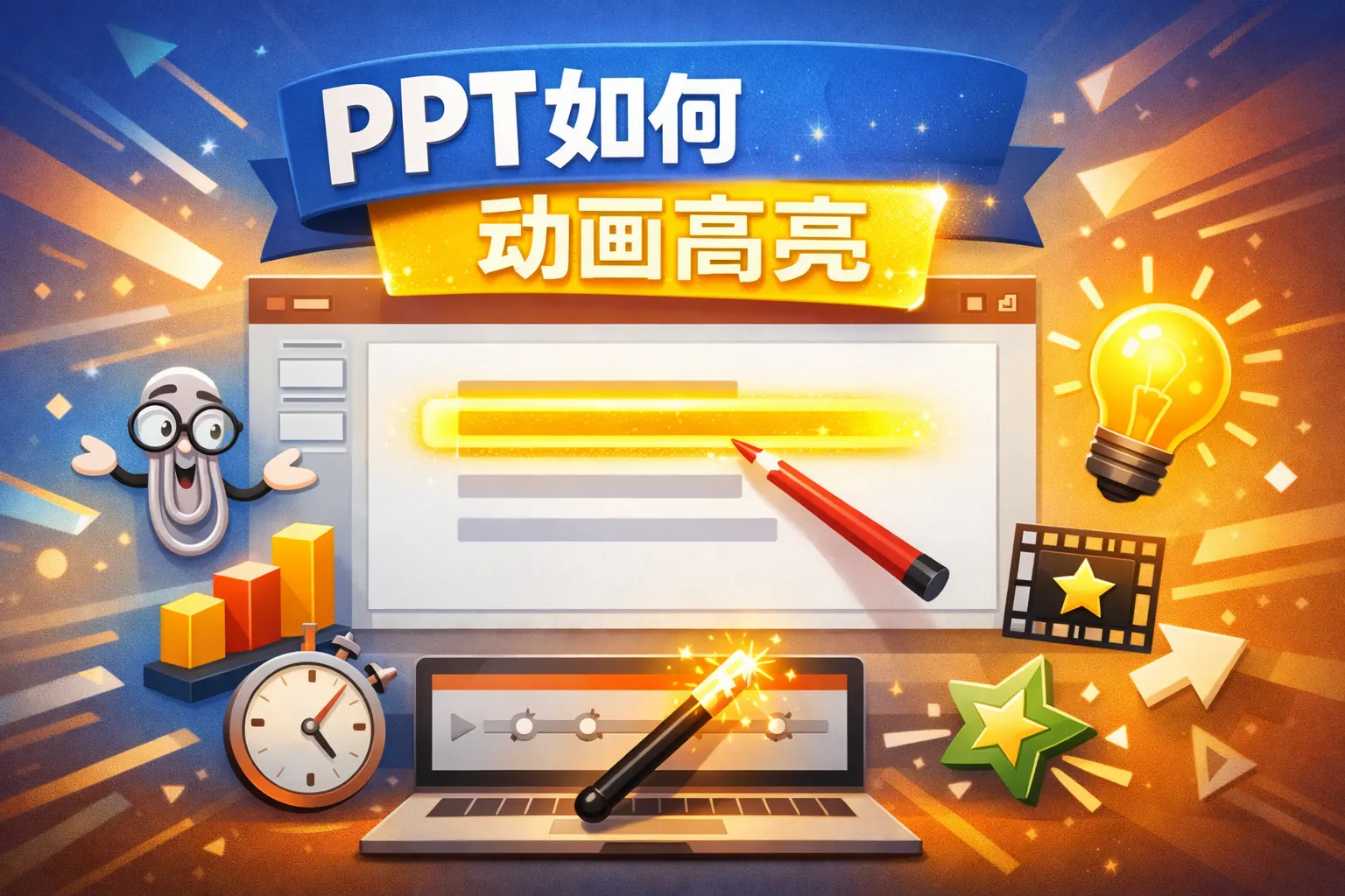 ppt如何动画高亮